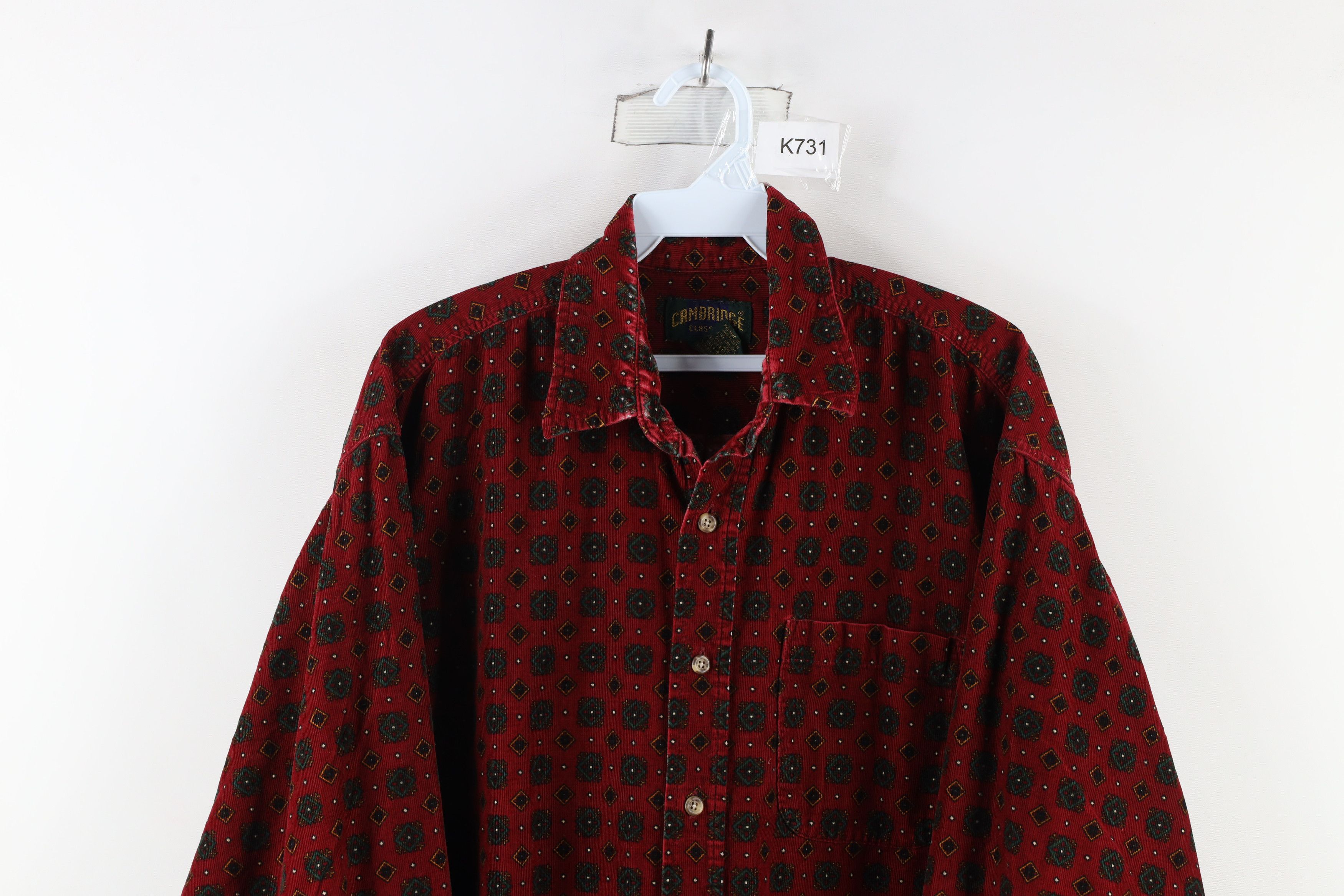Vintage Vintage 90s Streetwear Corduroy Collared Button Shirt Size US M / EU 48-50 / 2 - 2 Thumbnail