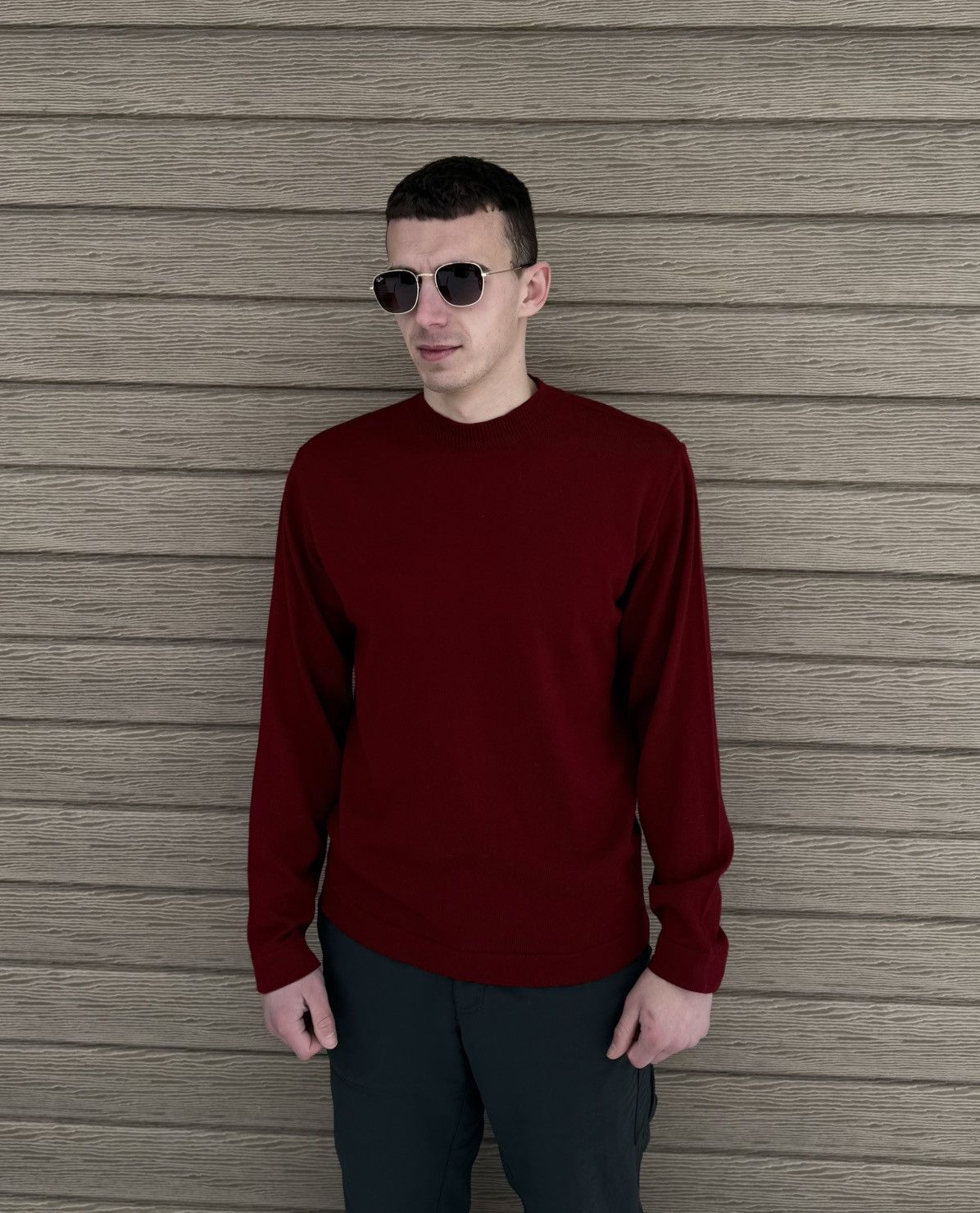 Ermenegildo Zegna ZEGNA SPORT 100% Wool Sweater Pullover Men M Burgundy Italy Size US M / EU 48-50 / 2 - 1 Thumbnail
