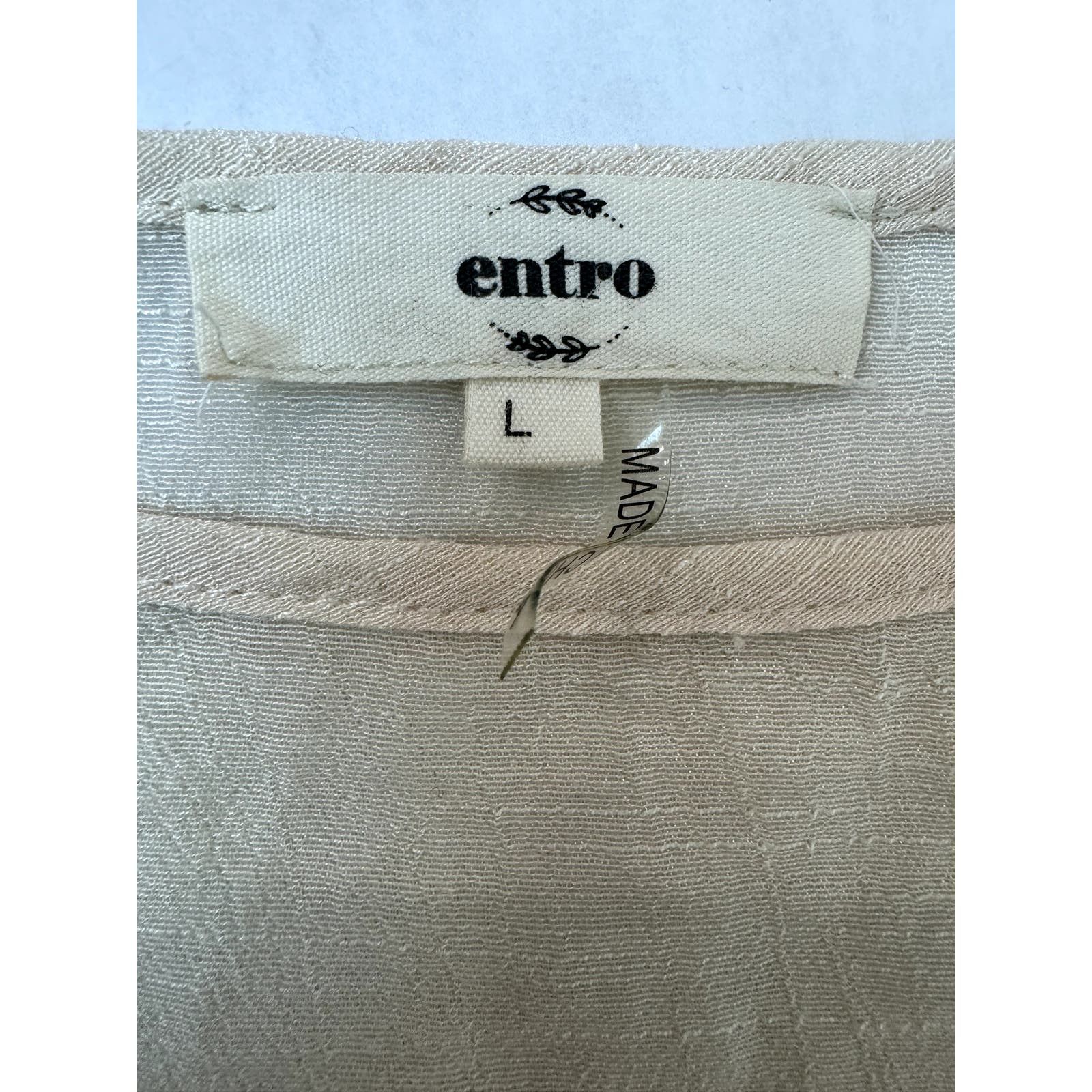 Other Entro Tunic Dress Rayon Blend Cream Colored - Size Large Size L / US 10 / IT 46 - 7 Thumbnail