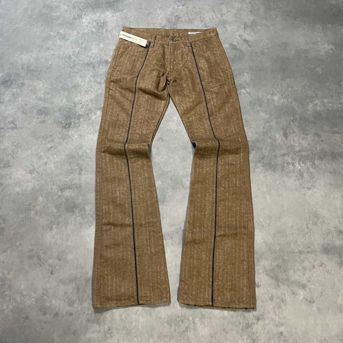 semanticdesign 2000s SEMANTIC DESIGN FLARED ZIP DETAIL PANTS ARCHIVE STYLE Size US 27 - 1 Thumbnail