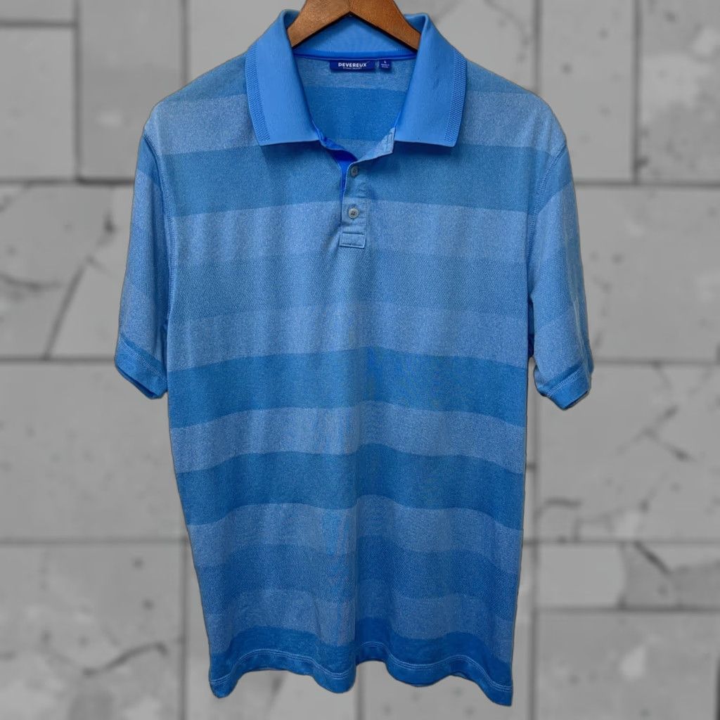Vintage VINTAGE Devereux Blue Striped Polo Shirt Mens Size L Size US L / EU 52-54 / 3 - 1 Thumbnail