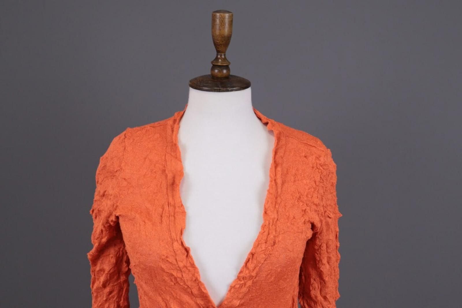 Designer Aventures des Toiles Orange Button Down Shirt Size 38 / S Size M / US 6-8 / IT 42-44 - 2 Thumbnail