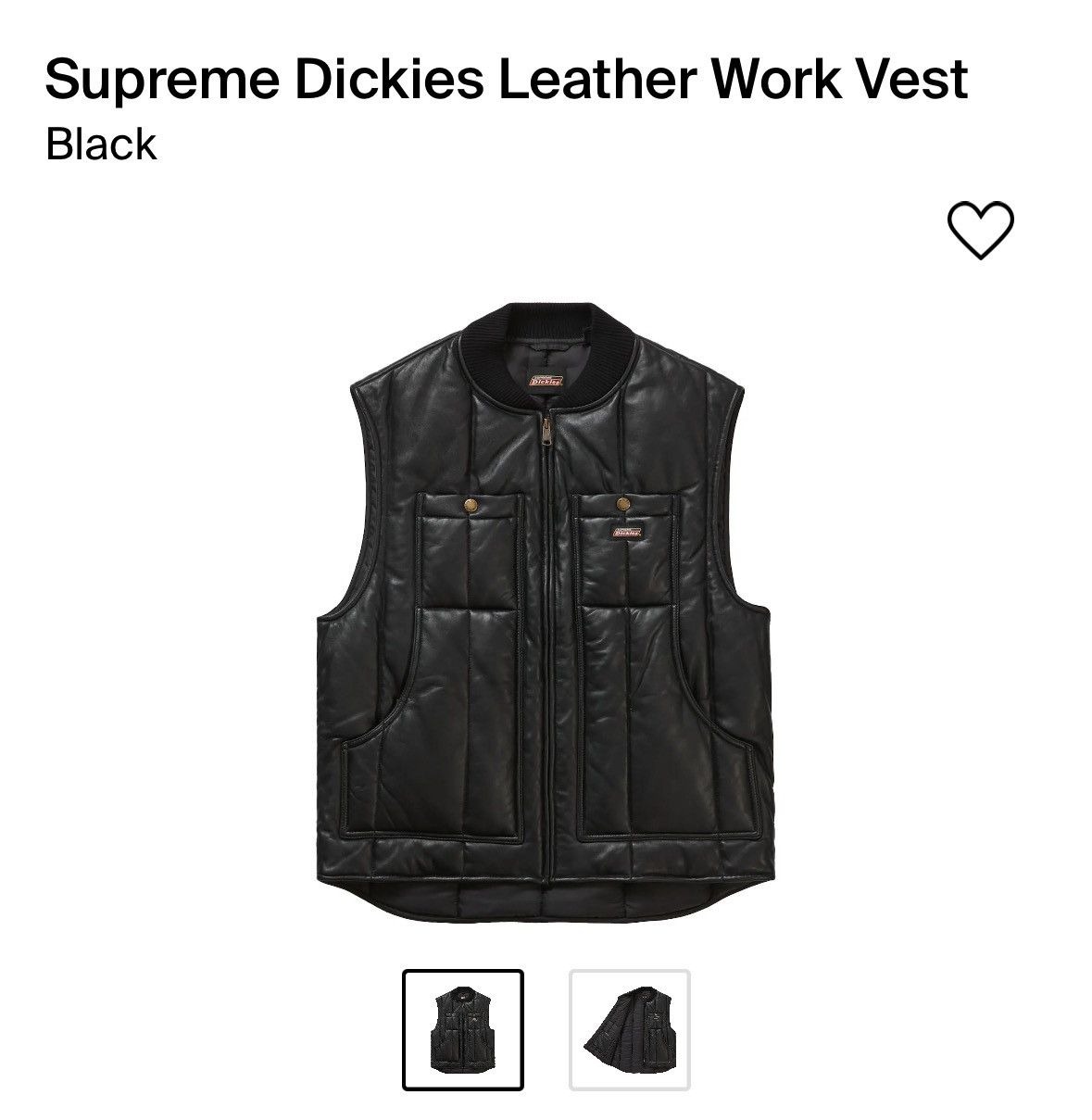 Supreme leather work vest in hand | Grailed