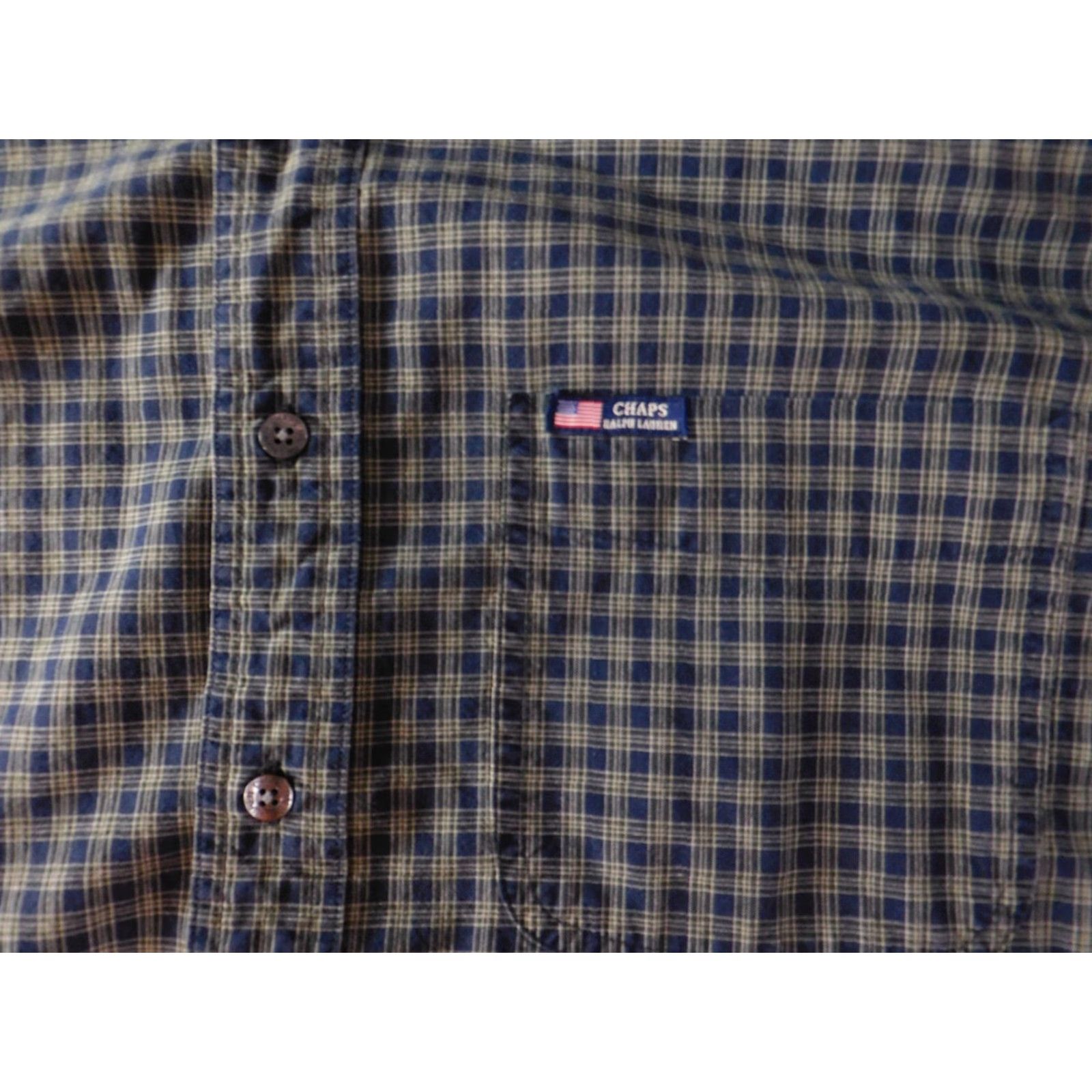 Ralph Lauren VINTAGE Ralph Lauren Mens Shirt Large blue plaid chaps button up Size US L / EU 52-54 / 3 - 5 Thumbnail