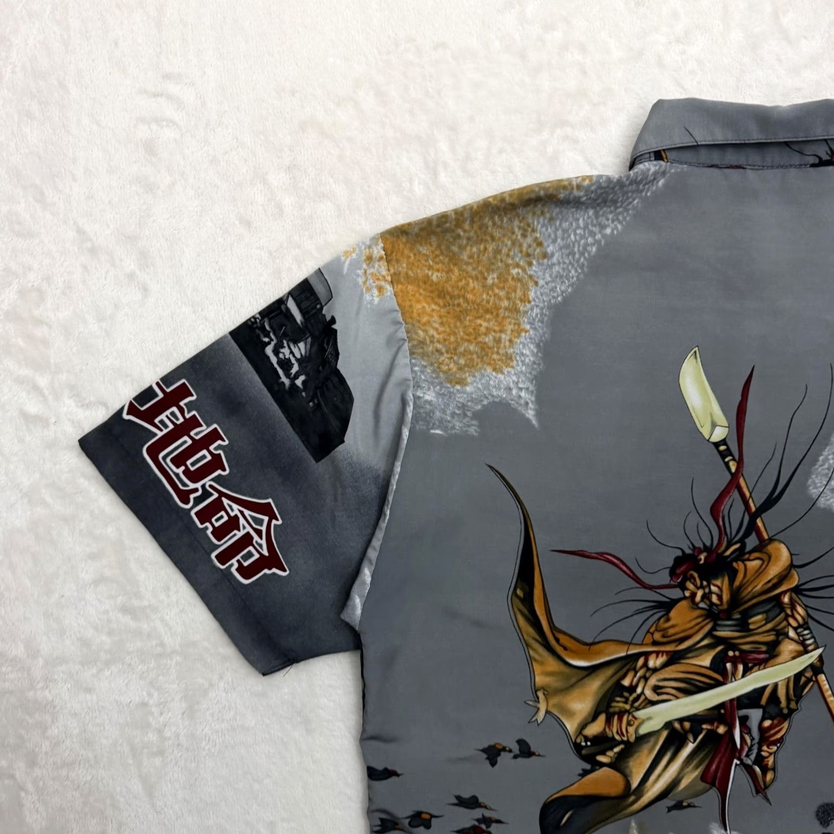 Vintage VINTAGE ICE Shirt Mens XL Gray Samurai Graphic Button Up Korea Warrior Y2K Size US XL / EU 56 / 4 - 5 Thumbnail