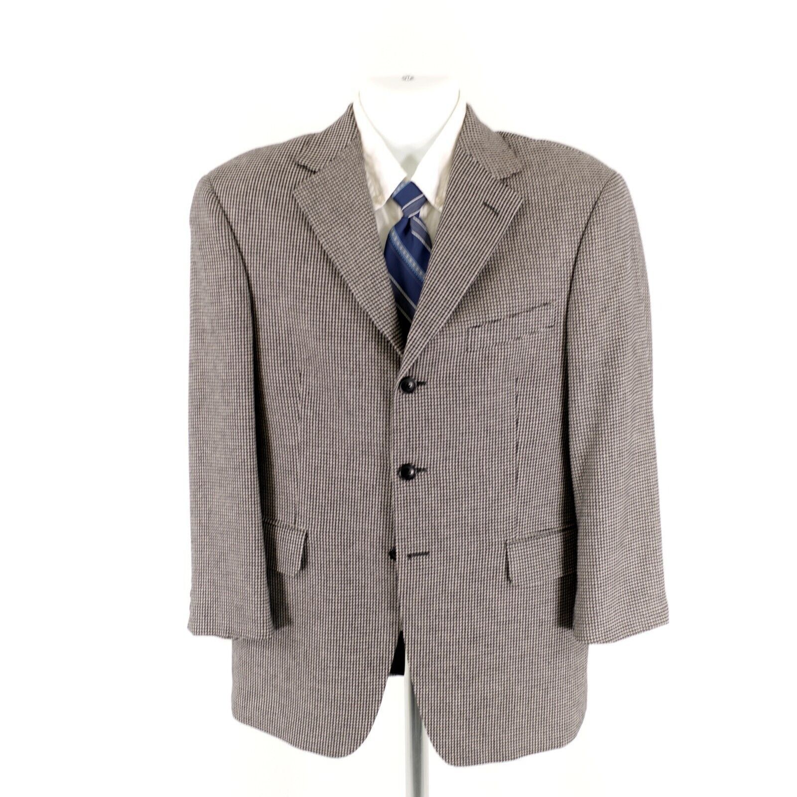 Arnold Brant Arnold Brant Thick 100% Cashmere Houndstooth Black White 3 B Size 38S - 5 Thumbnail