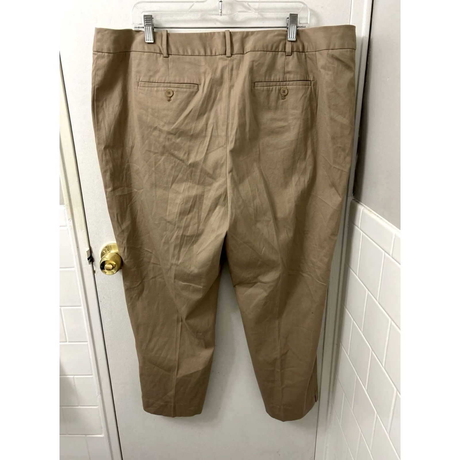 Talbots Talbots Heritage Pants Womens Sz 18W Tan Khaki Stretch Cotton Chino NWT 0 MSRP Size 40" / US 18 - 7 Thumbnail
