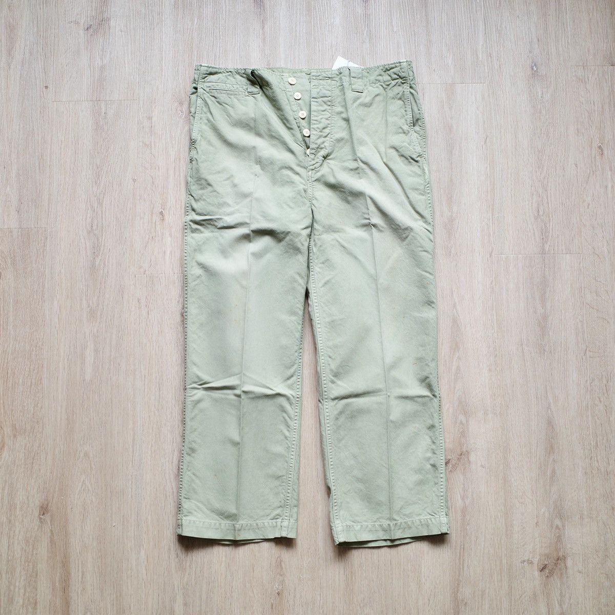 image of Visvim Leaguers Chino Dmgd in Light Green, Men's (Size 36)