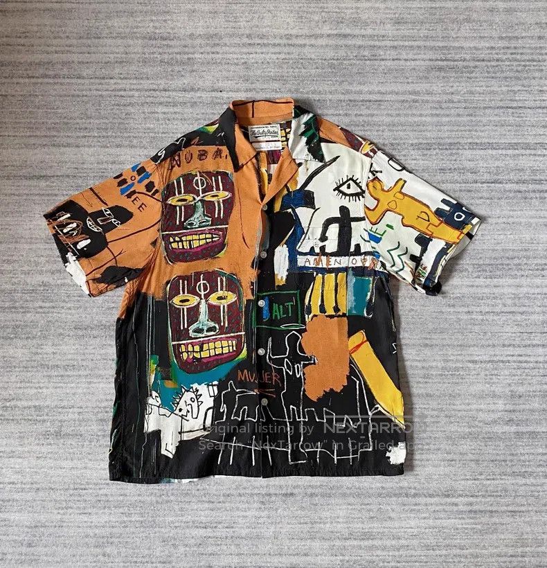 Wacko Maria Wacko Maria Basquit Hawaiian yellow stitching graffiti sho Size US S / EU 44-46 / 1 - 1 Thumbnail