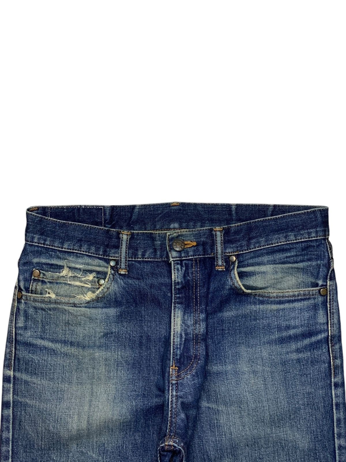 If Six Was Nine × Japanese Brand Vintage Japanese Brand Blue Wash Distressed Flare Jeans Size US 32 / EU 48 - 4 Thumbnail