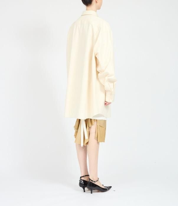 Maison Margiela o1bcso1str0526 Workwear Poplin Shirt in Off White Size S / US 4 / IT 40 - 3 Thumbnail