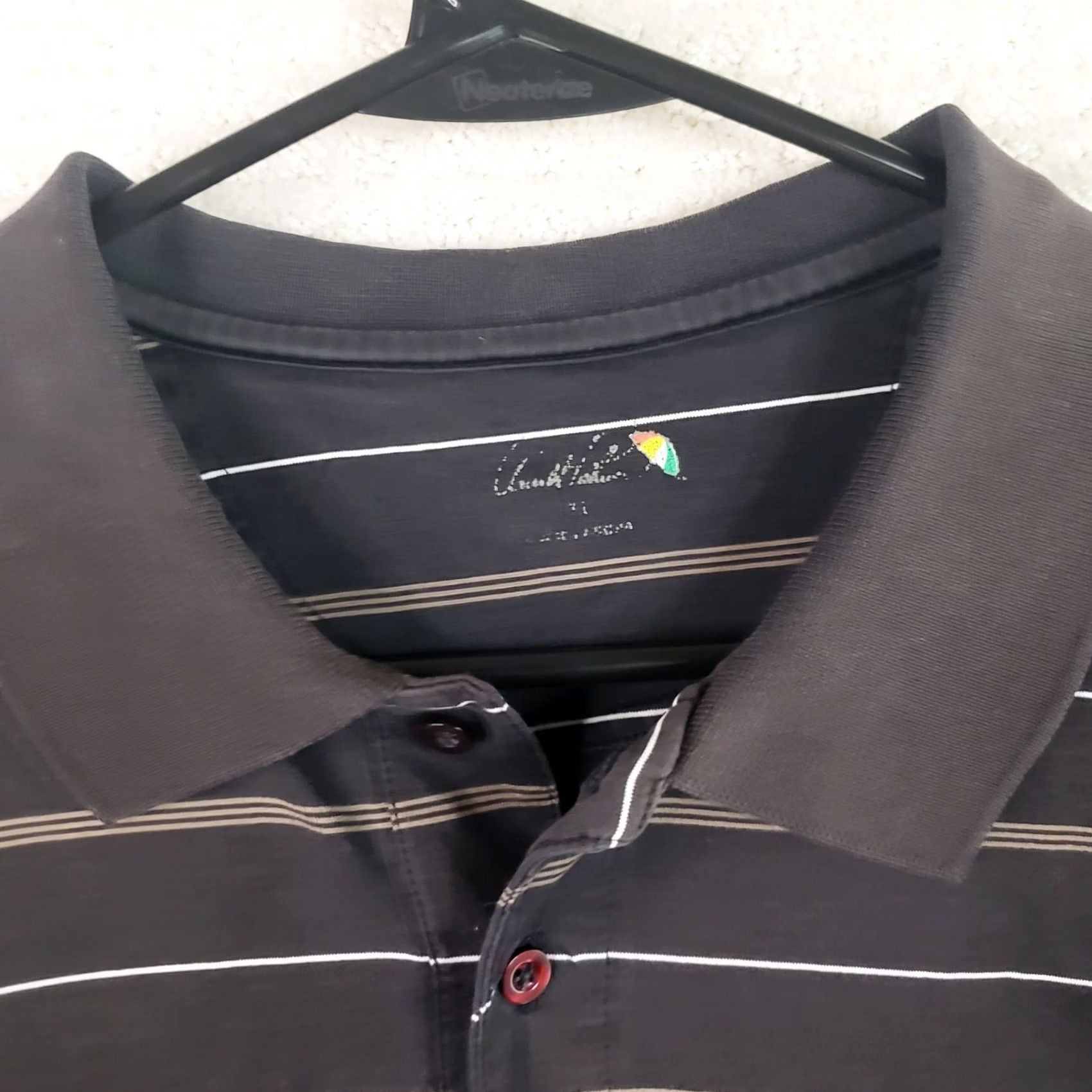 Vintage Arnold Palmer Polo Shirt XL Brown Striped Golf Course Bangalore KGA Logo Men's Size US XL / EU 56 / 4 - 5 Thumbnail
