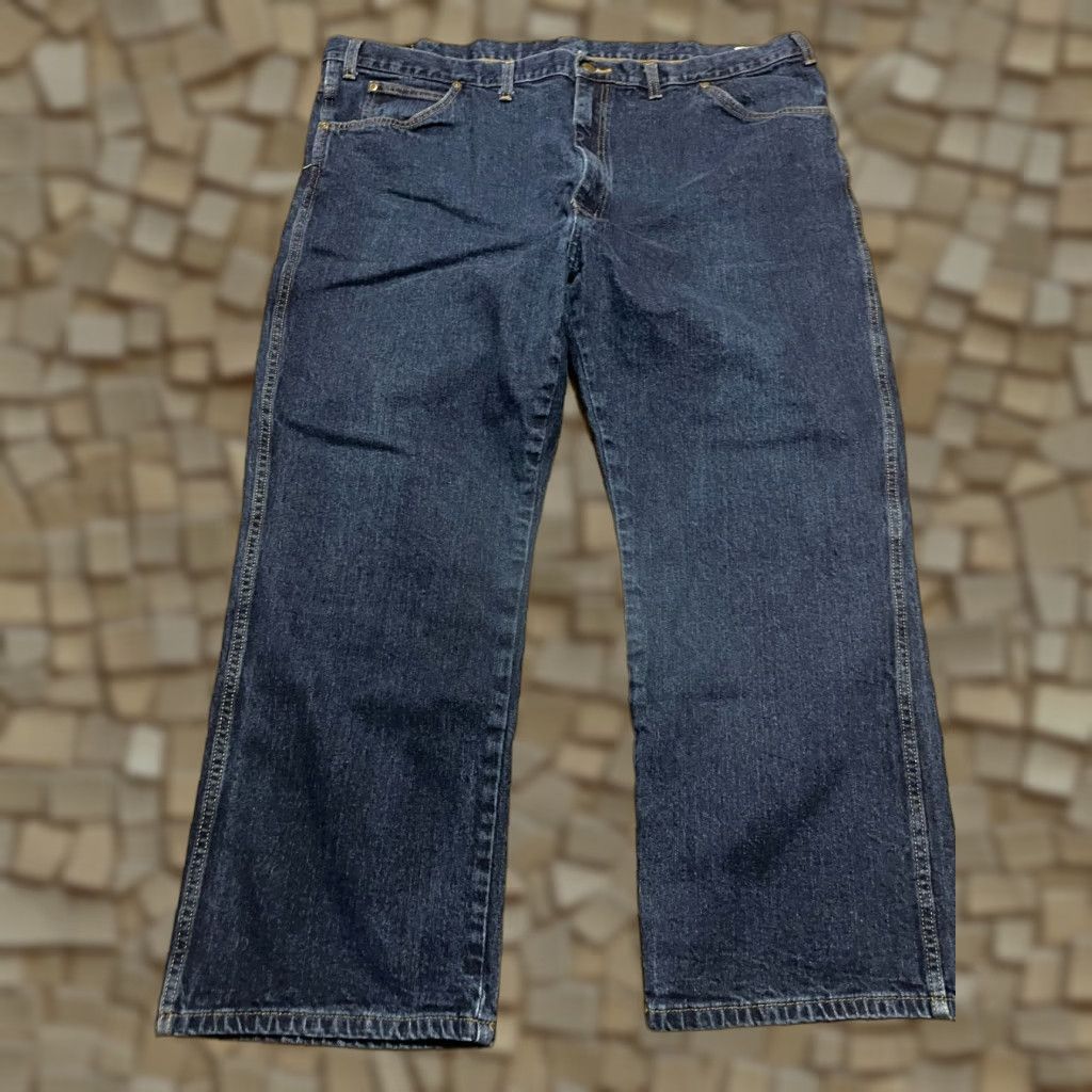 Vintage Work n' Sport Jeans Men's 46x28 Blue Denim Straight Leg Pockets Jeans Sports Style Regular Fit - 28 Inseam Pockets Mens Size US 30 / EU 46 - 1 Thumbnail