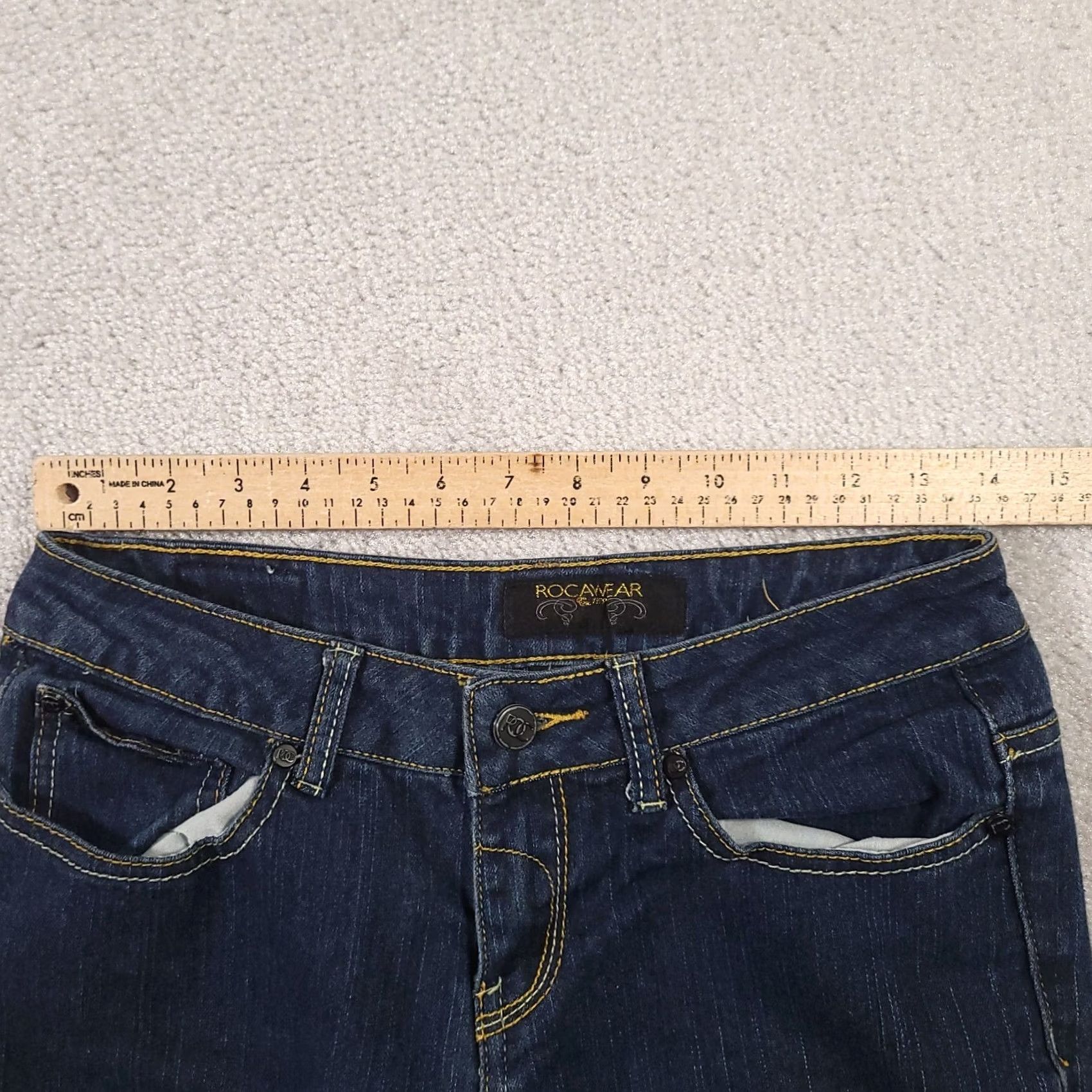 Rocawear Rocawear Jeans Womens 6 Blue Skinny Denim Embroidered Pockets 28x28 Blue Stretch 5-Pocket Womens Jeans Mens? Size 28" / US 6 / IT 42 - 3 Thumbnail