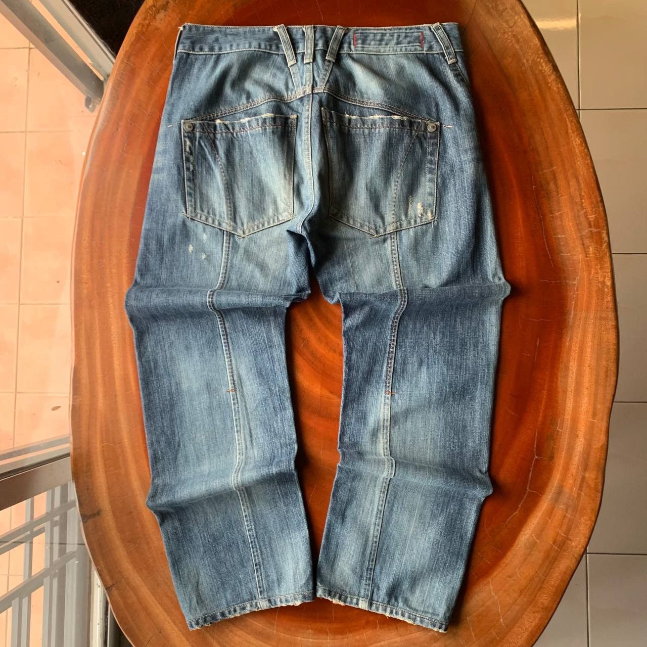 Marithe + Francois Girbaud Distressed Marithe Francois Girbaud MFG Blue Denim Pants Size US 33 - 2 Thumbnail