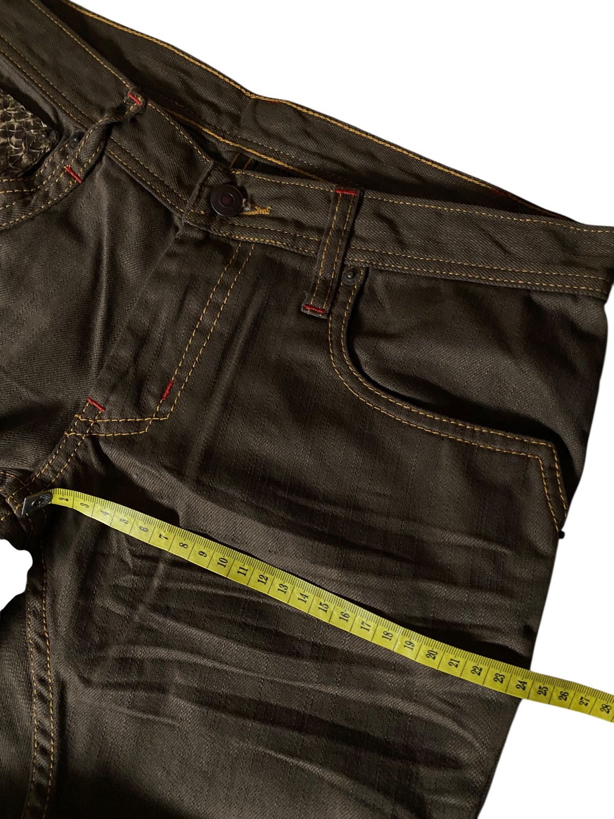 If Six Was Nine 2000's Modern Lovers Snakeskin Flared Jeans Size US 28 / EU 44 - 7 Thumbnail