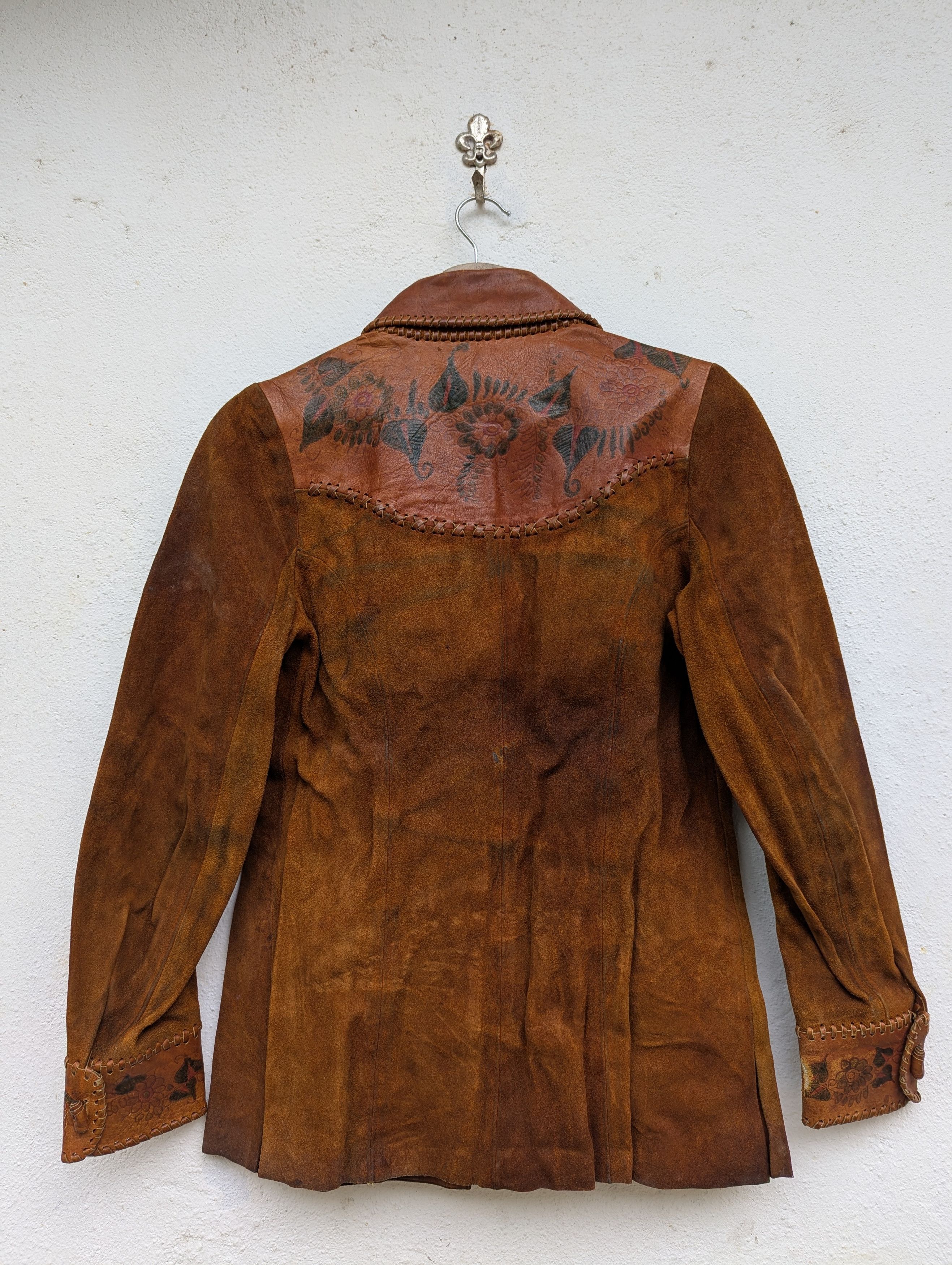 Handmade HANDMADE LEATHER JACKET FLOWER MOTIFS Size M / US 6-8 / IT 42-44 - 14 Thumbnail