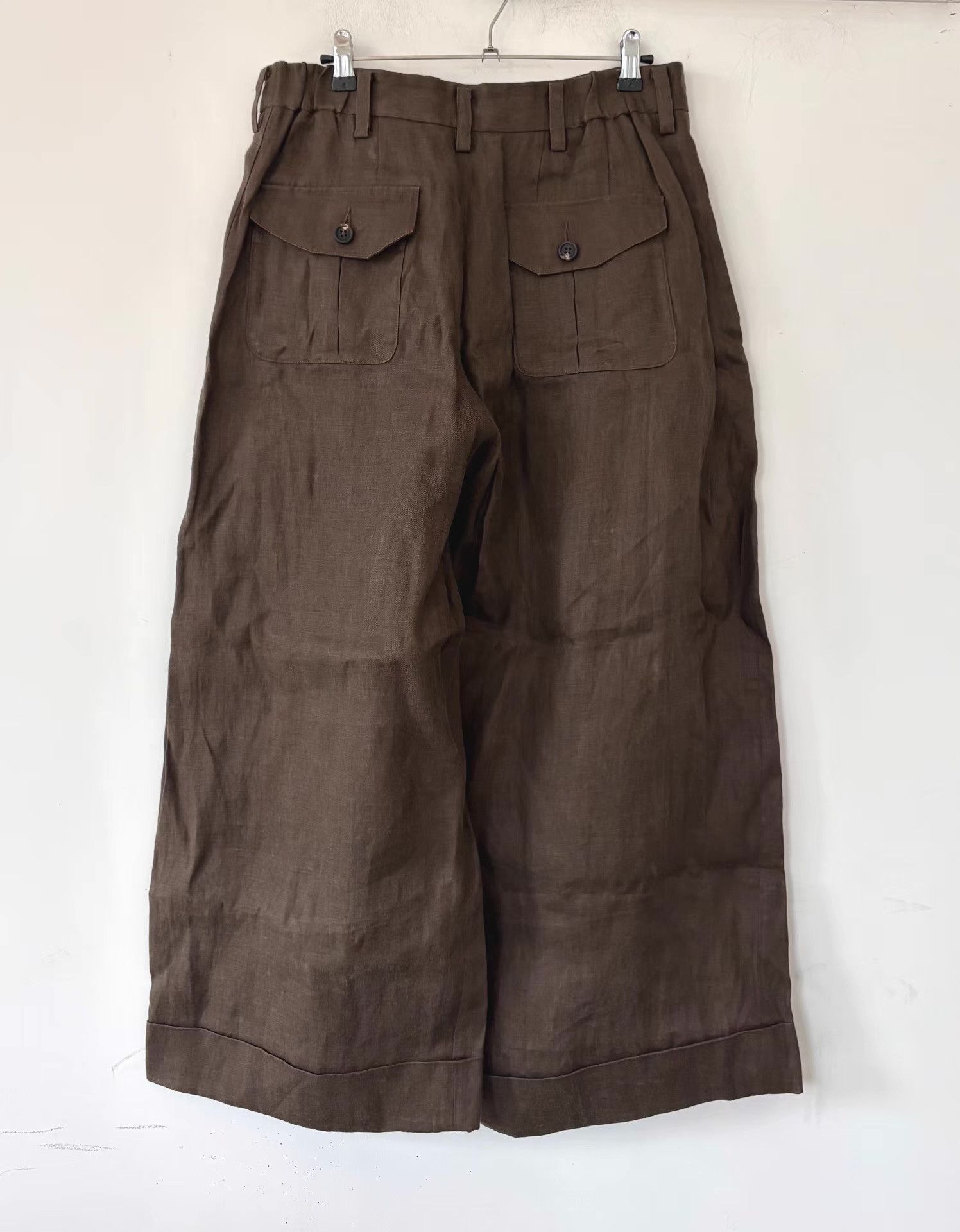 Ziggy Chen Ziggy Chen 25 Early Autumn Men's Coffee Wide-leg Pants Ｑ21 Size US 34 / EU 50 - 7 Thumbnail