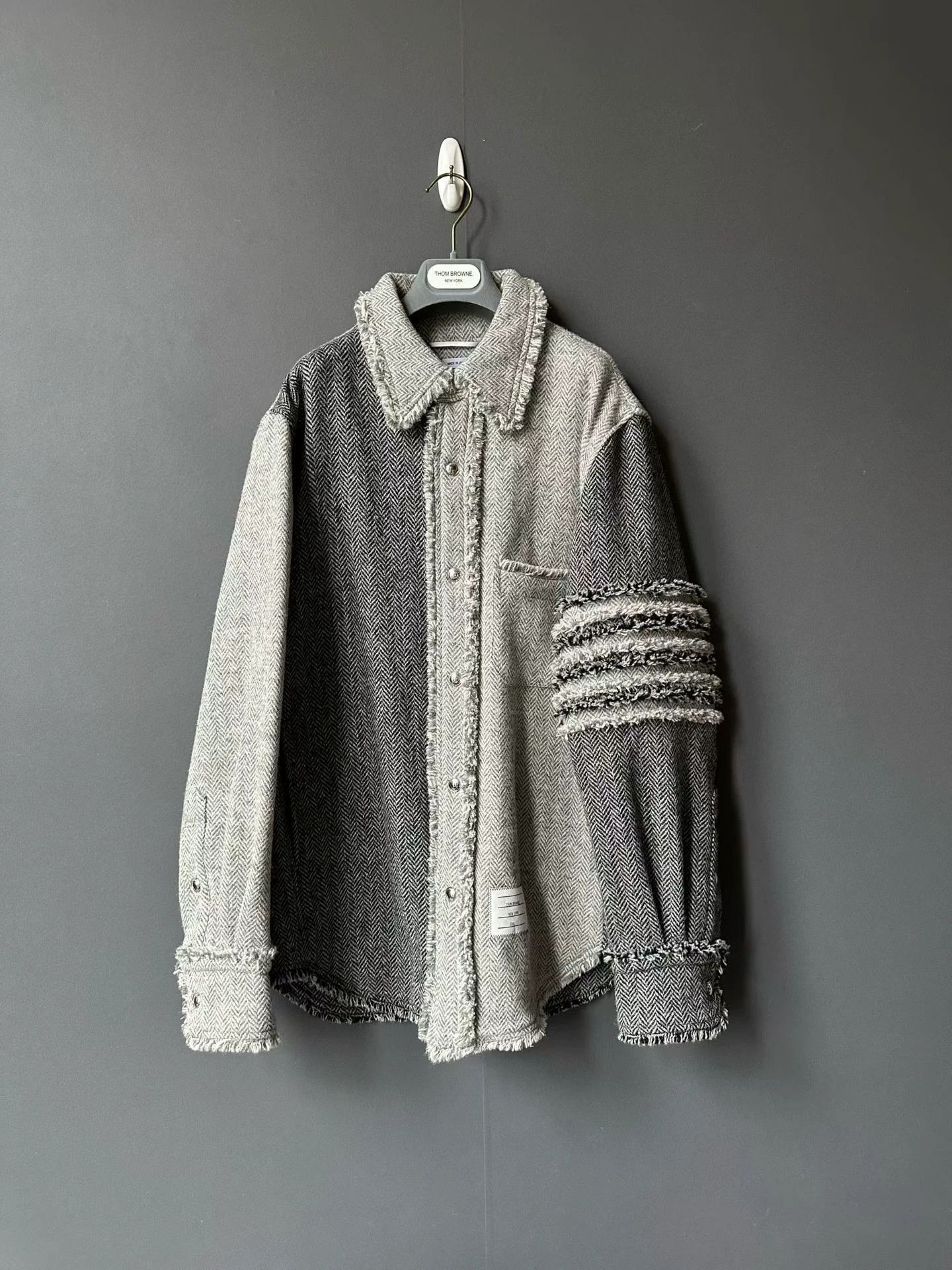 Thom Browne raw edge shirt jacket 3 new