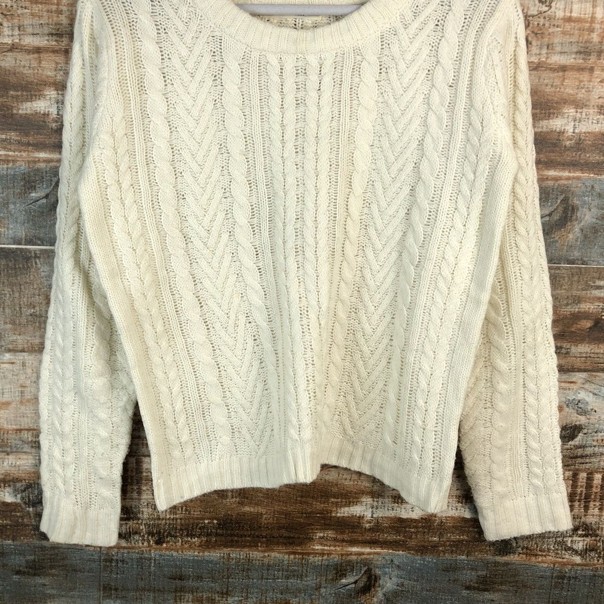 Homespun Knitwear × Japanese Brand Ray Cassim White cable Knitwear #A1553 Size S / US 4 / IT 40 - 6 Thumbnail