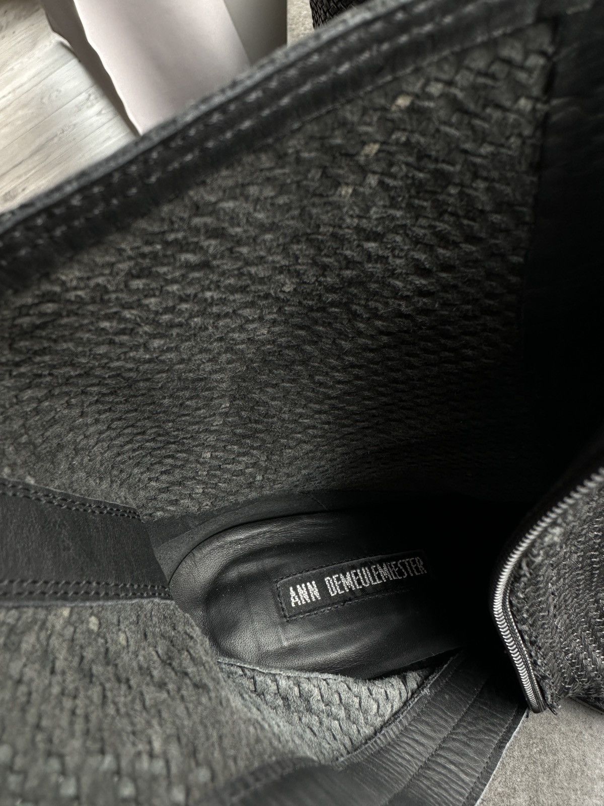 Ann Demeulemeester × Vintage Ann Demeulemeester women’s rare black combat woven boots Size US 6.5 / IT 36.5 - 10 Thumbnail