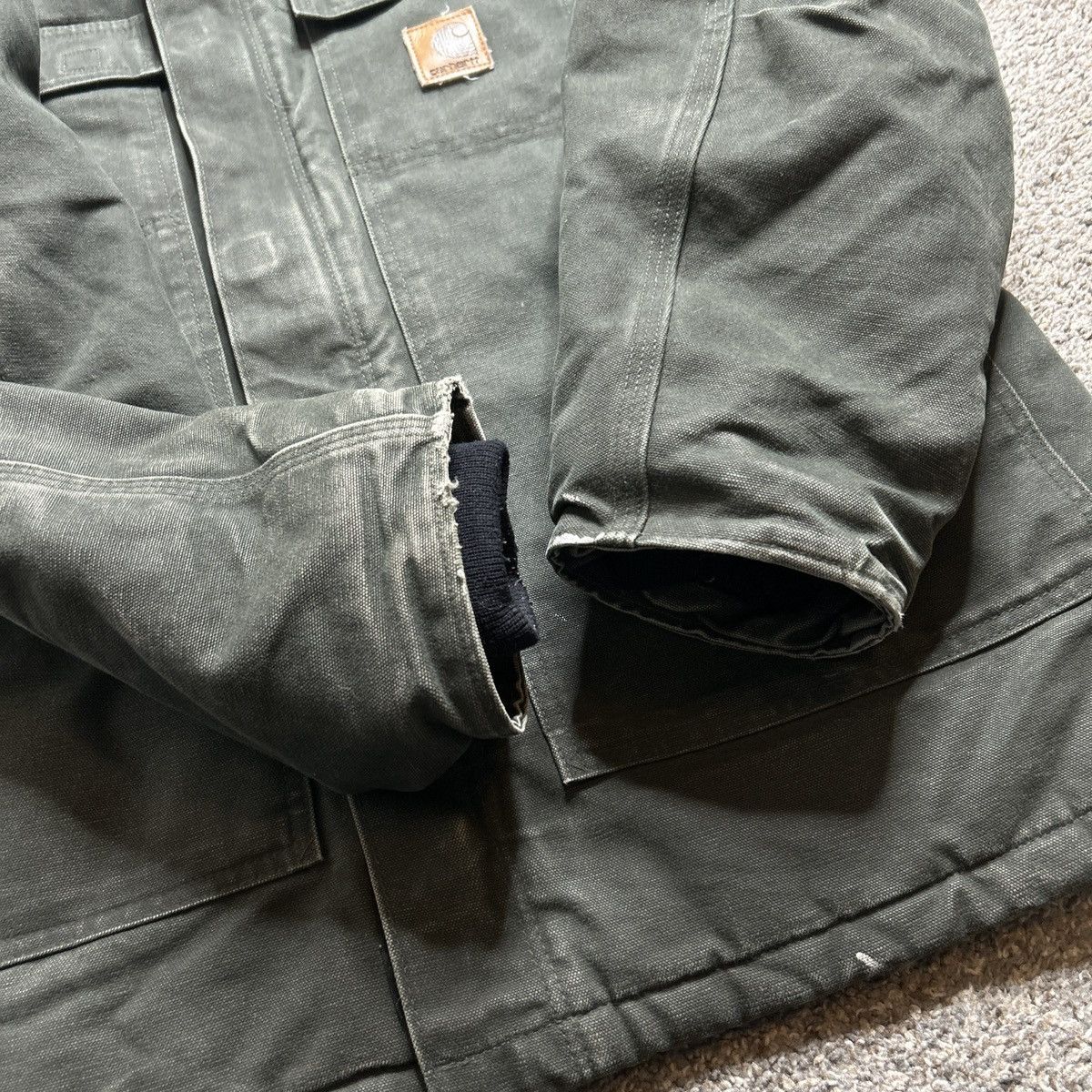 Carhartt × Vintage Carhartt c26 mos green workwear faded jacket Size US L / EU 52-54 / 3 - 4 Thumbnail