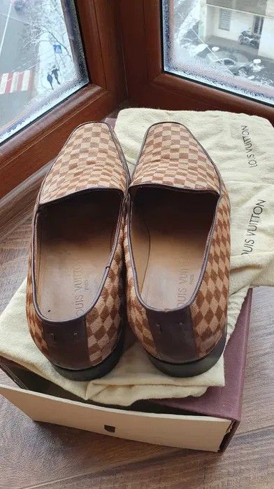Louis Vuitton LOUIS VUITTON Loafer Brown Pony Hair LV Dice Logo Charm Size US 9 / EU 42 - 4 Thumbnail