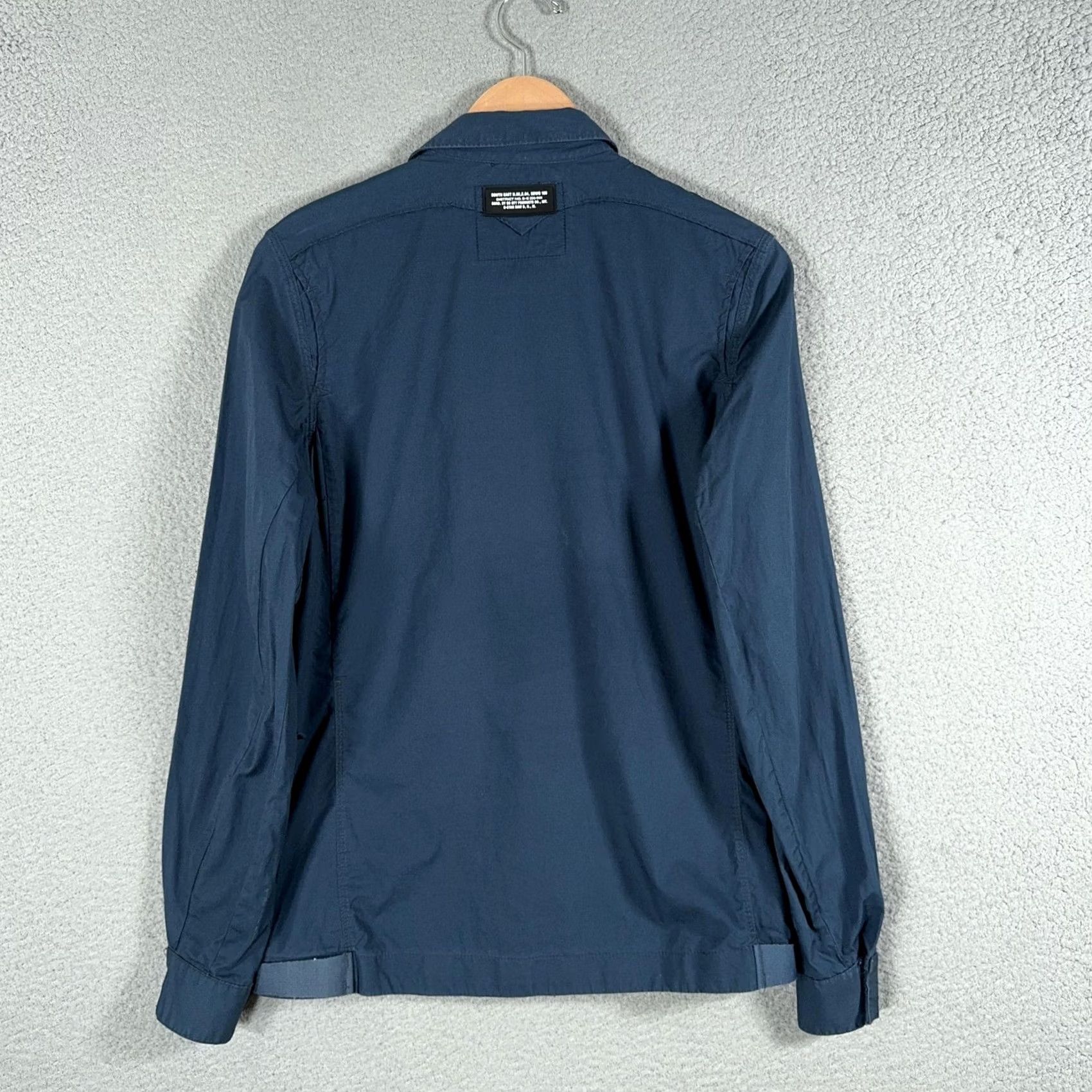 G-Star G Star Raw 3301 Shirt Mens Small Blue Full Zip Snap Front Military Button-Up Collared Long Sleeve Lightweight Pockets Size US S / EU 44-46 / 1 - 2 Thumbnail