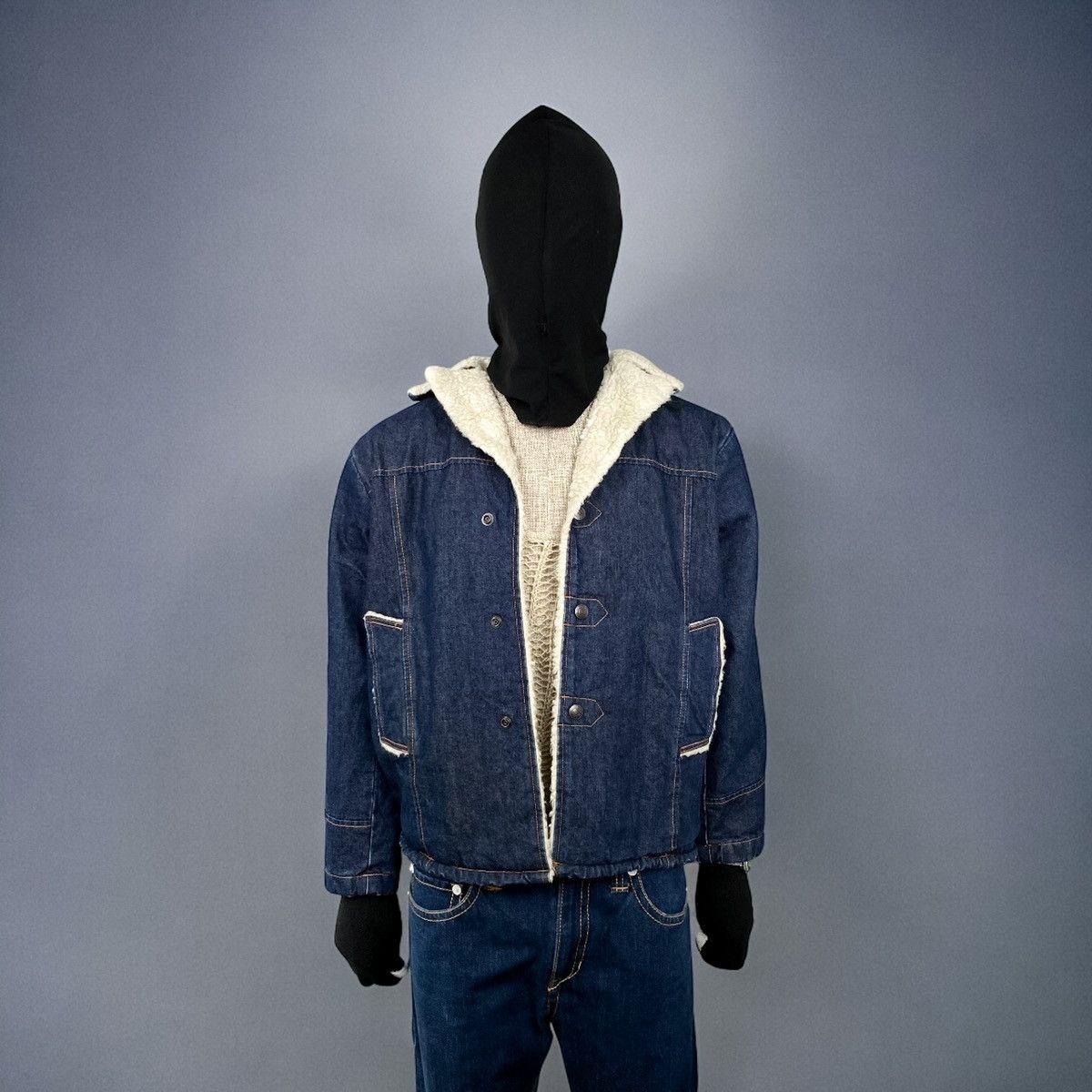 Big John Rare‼️ Vintage Big John Rare Jeans Denim Sherpa Trucker Size US S / EU 44-46 / 1 - 1 Thumbnail