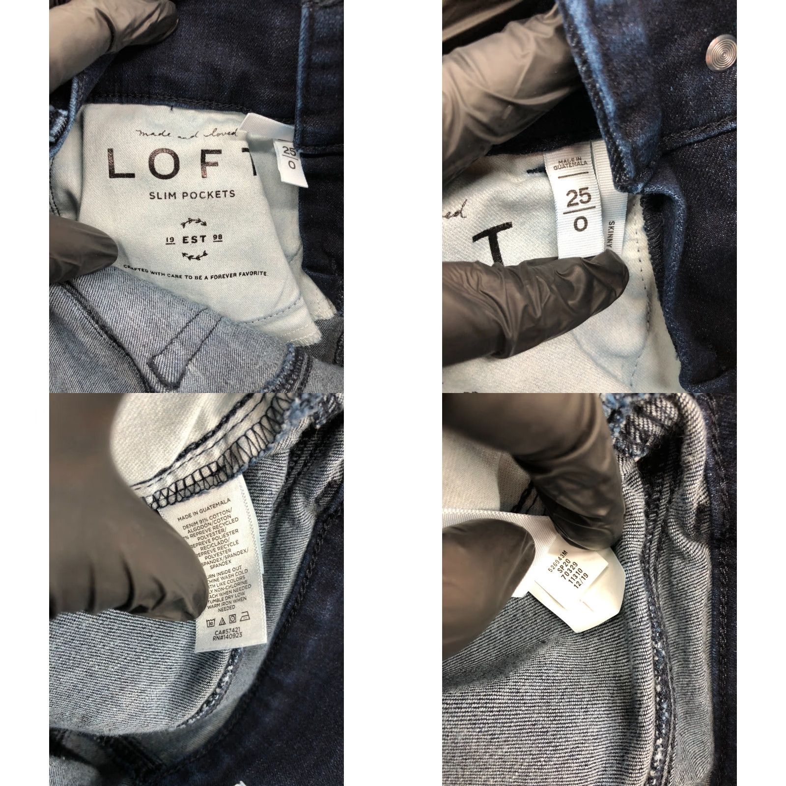 Loft LOFT Jeans Womens 0 Skinny Ankle Zip Dark Wash Blue Size 25" / US 0 / IT 36 - 9 Thumbnail