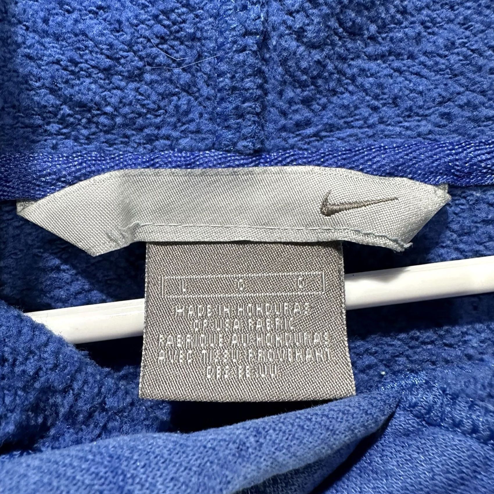 Nike VINTAGE Nike Sweatshirt Mens Large Blue Center Swoosh Hoodie Gray Tag Y2K READ Size US L / EU 52-54 / 3 - 4 Thumbnail