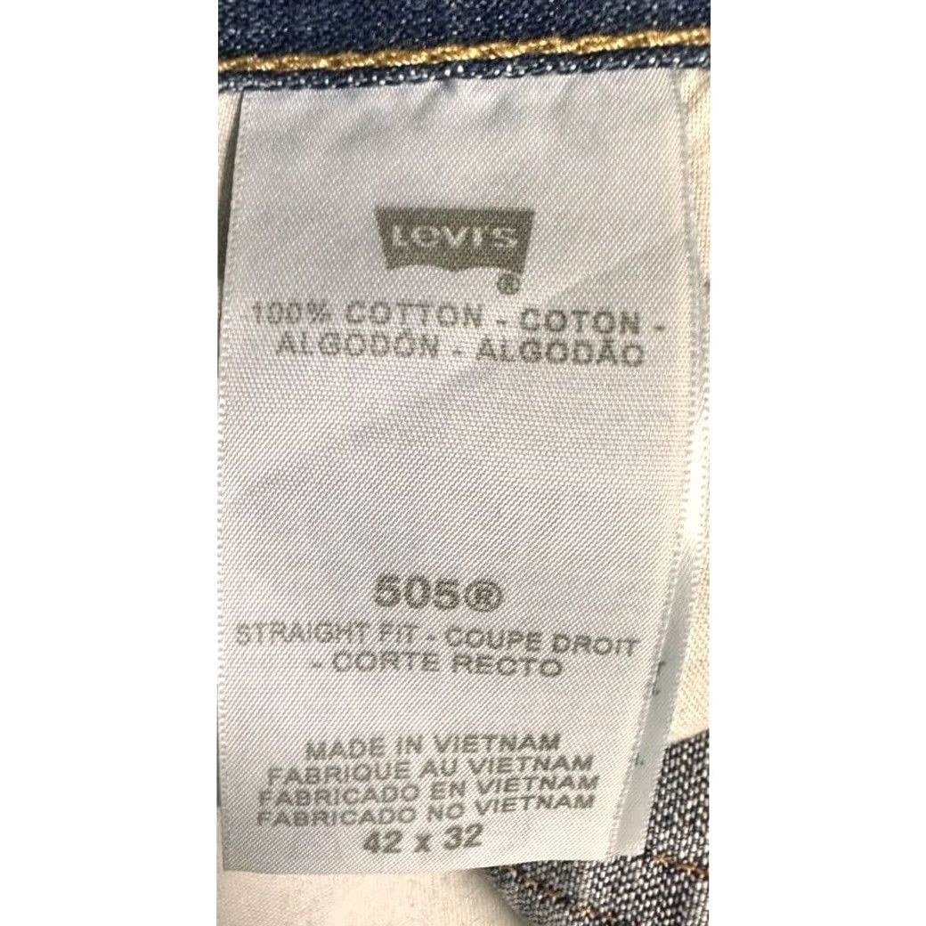 Levi's Levi's 505 Jeans Mens 42X32 Blue Straight Leg Regular Fit Denim Pants NEW Size US 42 / EU 58 - 4 Thumbnail