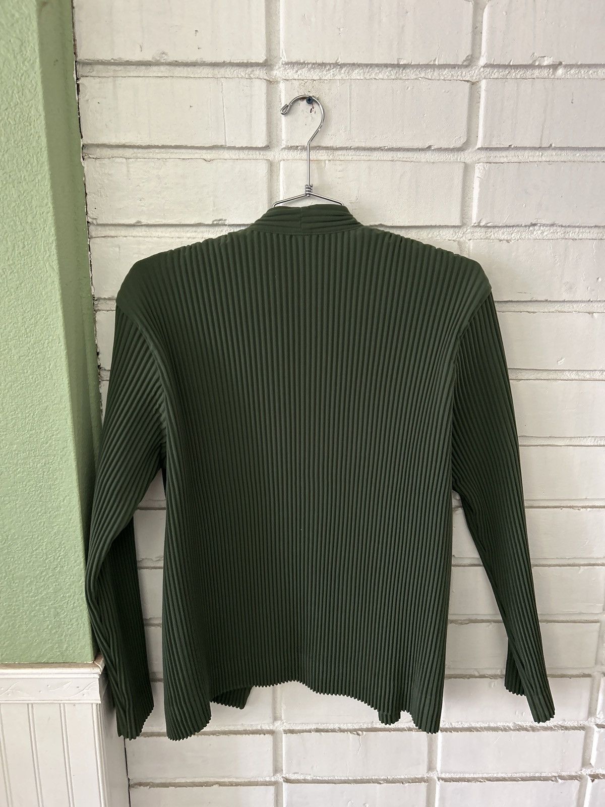 Homme Plisse Issey Miyake × Issey Miyake Issey Miyake Homme Plisse Pleated Green Blazer (sz3) Size US L / EU 52-54 / 3 - 2 Thumbnail