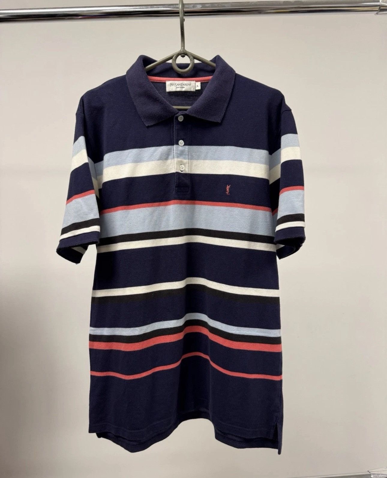 Yves Saint Laurent Yves Saint Laurent YSL Polo Vintage Striped Shirt Size XL Size US XL / EU 56 / 4 - 2 Thumbnail