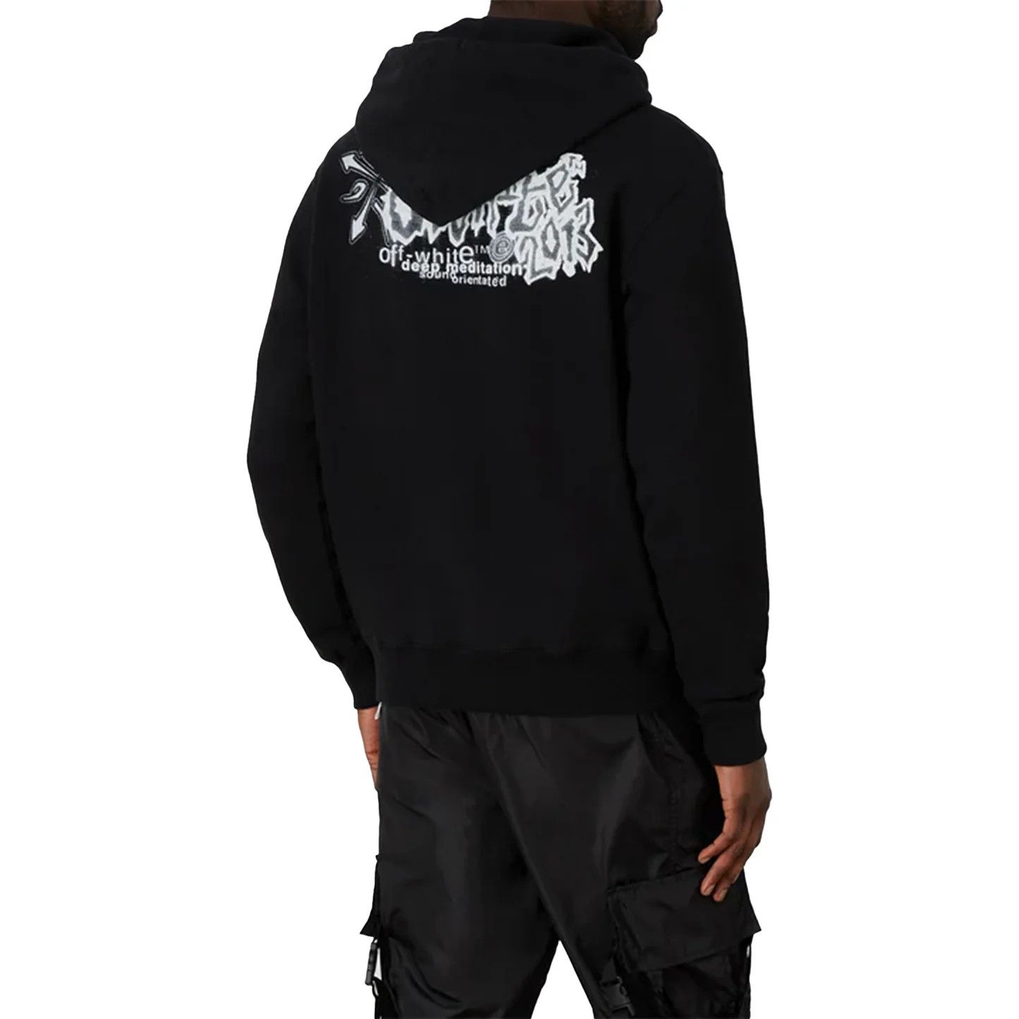 Off-White Black Tribal Type Arrows Logo Hoodie Size US XL / EU 56 / 4 - 3 Thumbnail