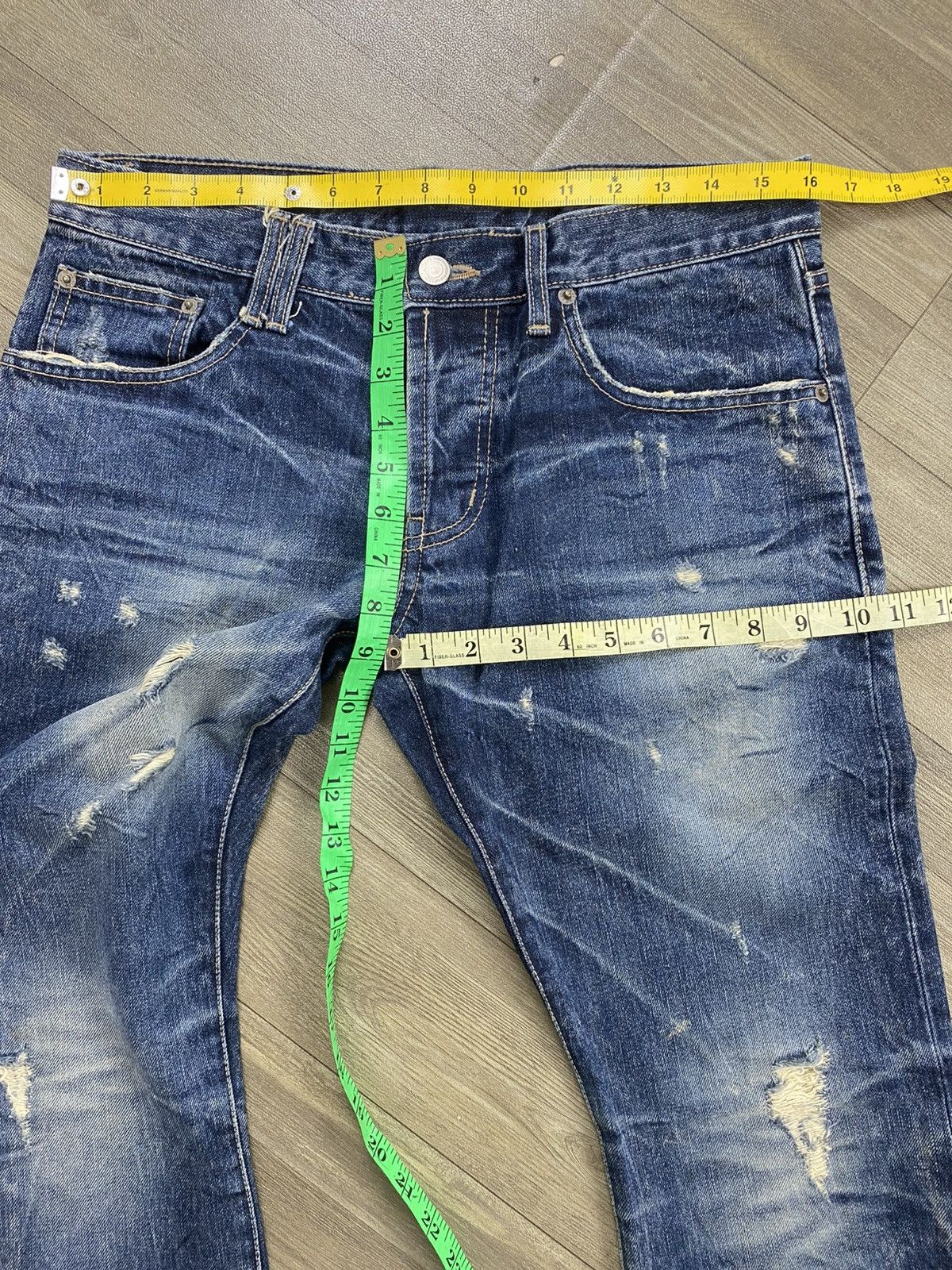If Six Was Nine 2000s Dot & Stripe Distressed Punk Lgb Style Flared Jeans Size US 30 / EU 46 - 21 Thumbnail