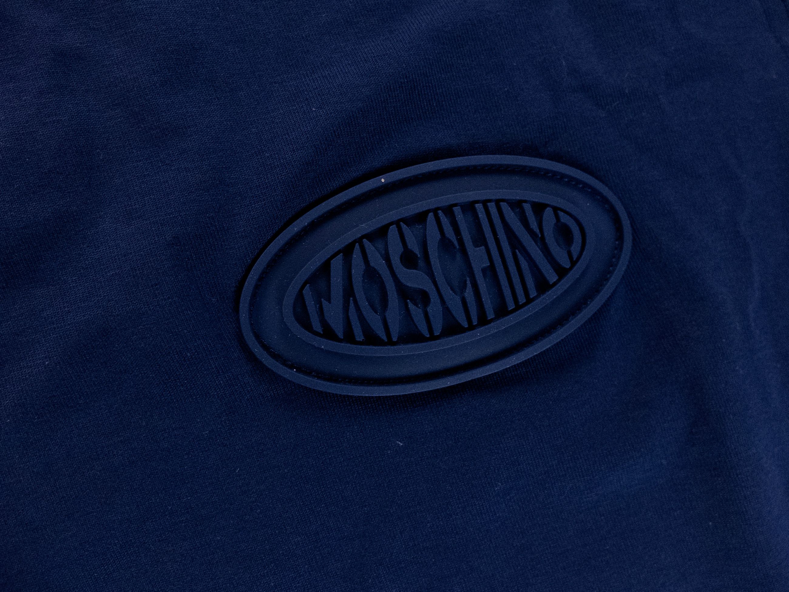 Moschino MOSCHINO Couture blue rubber chest logo t-shirt Large 50 Size US L / EU 52-54 / 3 - 4 Thumbnail