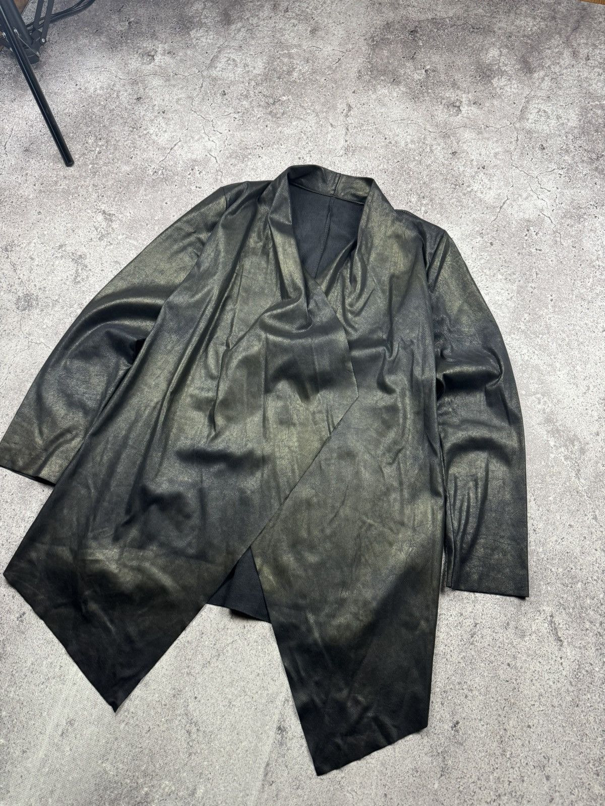 Japanese Brand Rick Owens Asymmetrical Y2K Faux Leather Jacket Japanesse Size M / US 6-8 / IT 42-44 - 3 Thumbnail