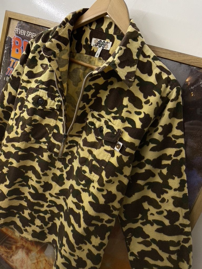 Bape 90s Vintage Bape Chamois Cloth Fleece 1/2 Zip Overshirt Size US S / EU 44-46 / 1 - 7 Thumbnail