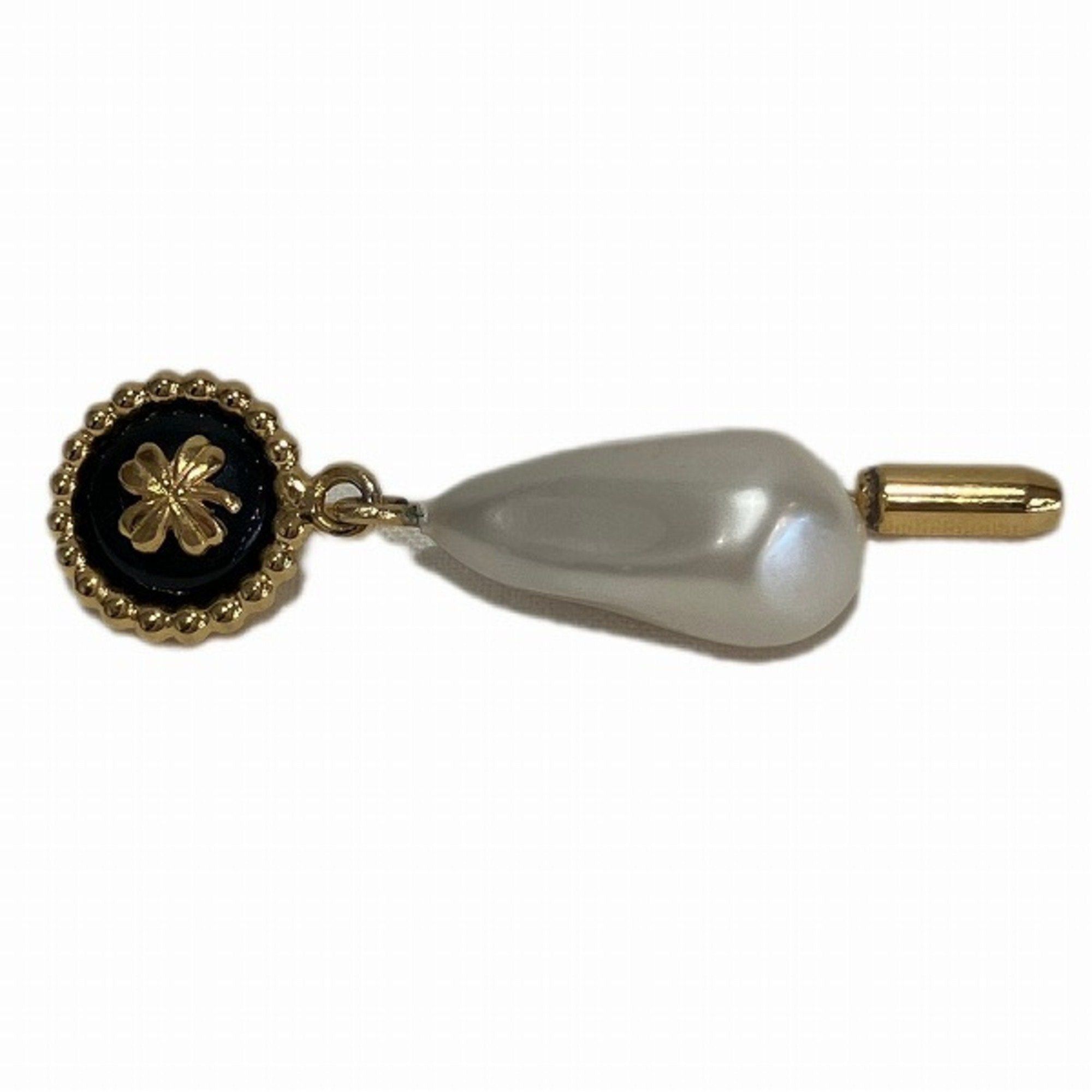 image of Chanel Clover Drop Fake Pearl Pin Brooch Brand Accessories Ladies in Gold, Women's
