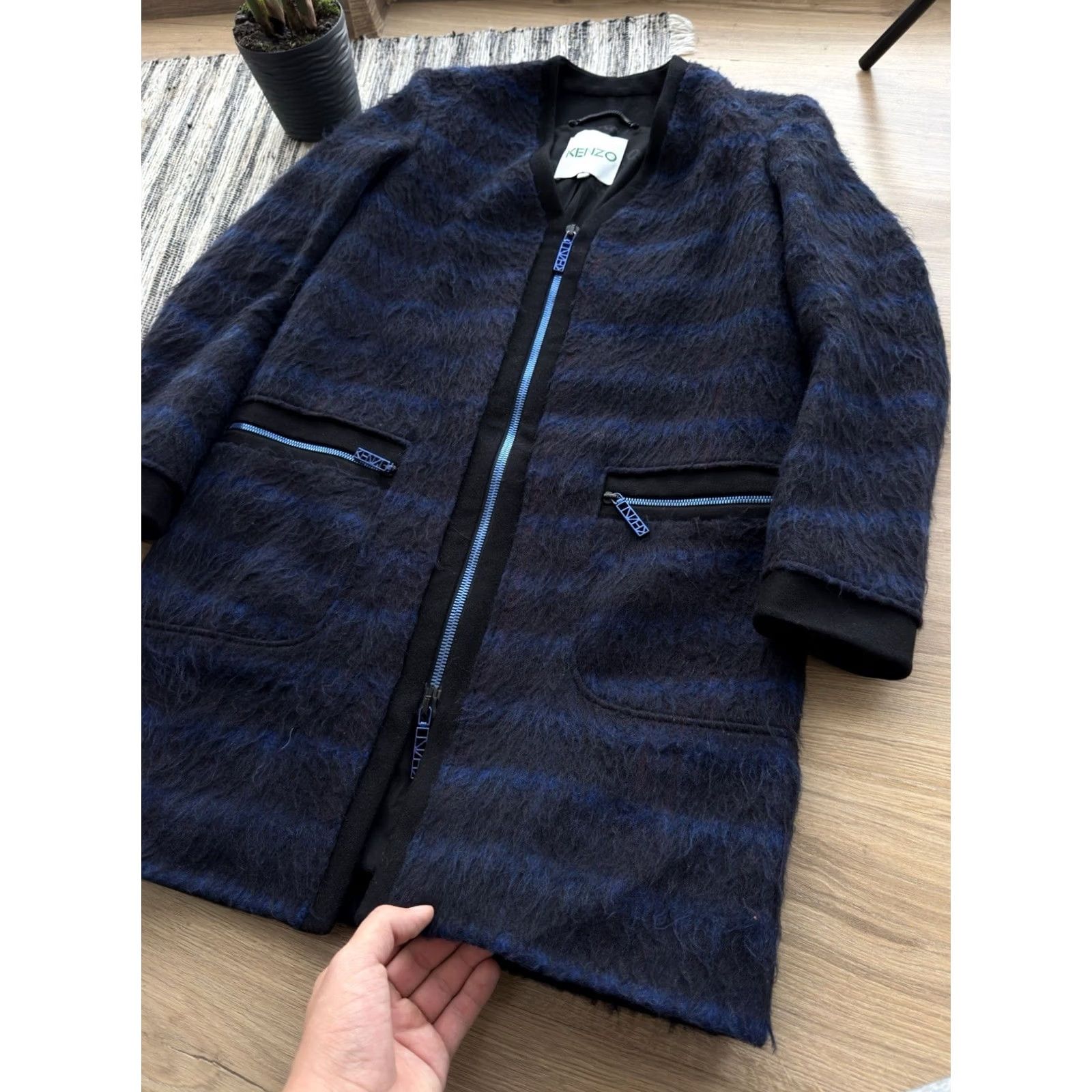 Kenzo VINTAGE Kenzo Wool Coat Women Coat S Blue 90s Designer Paris Japanese Style Boardroom Ready Women Size S / US 4 / IT 40 - 2 Thumbnail