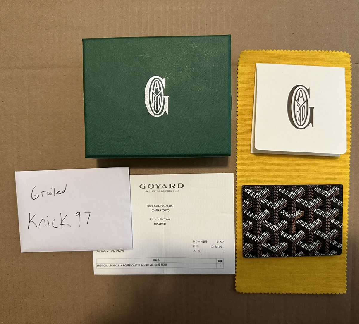 image of Goyard Victorie Insert Card Holder Black, Men's