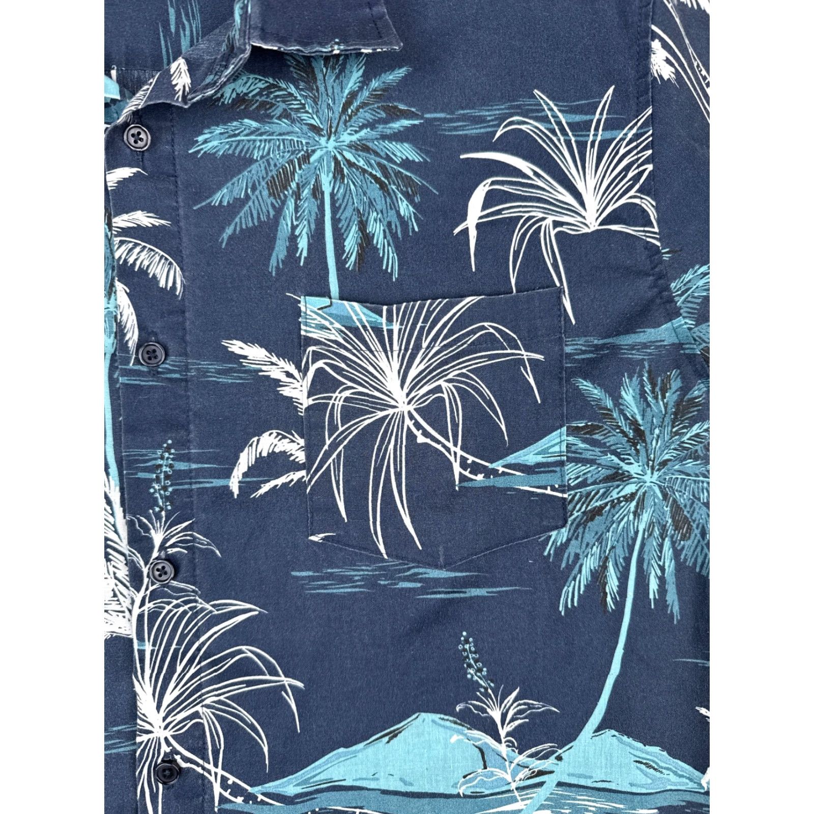 Vintage Original Deluxe Shirt Men XL Blue Floral Hawaiian Button Up Cotton Size US XL / EU 56 / 4 - 6 Thumbnail