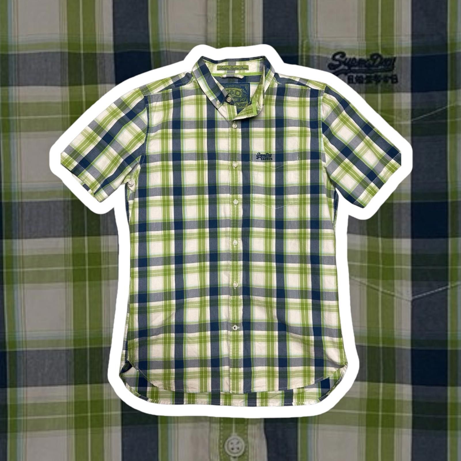 Superdry Superdry Green and Blue Check Shirt - Stylish Casual Wear Size US M / EU 48-50 / 2 - 1 Thumbnail