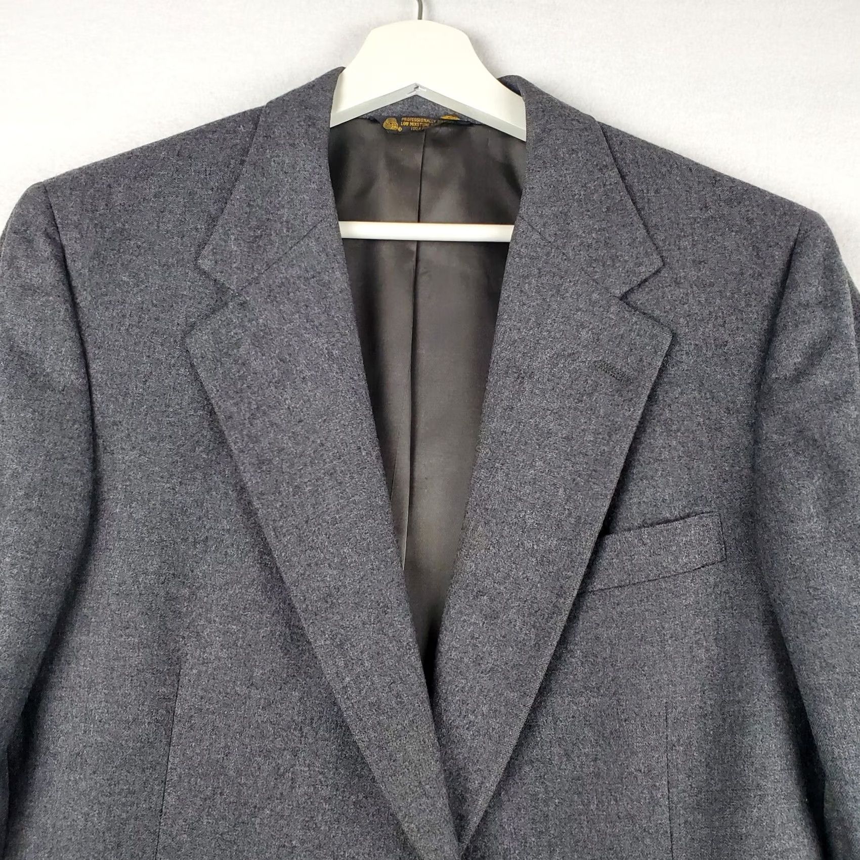 Vintage Barrister Blazer Jacket Men's 42 Gray Wool Single Breasted Size 42R - 3 Thumbnail