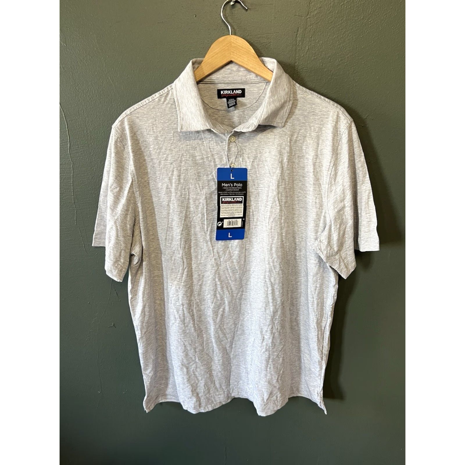 Vintage Kirkland Mens Gray Short Sleeve Polo NWT Size Large Size US L / EU 52-54 / 3 - 2 Thumbnail