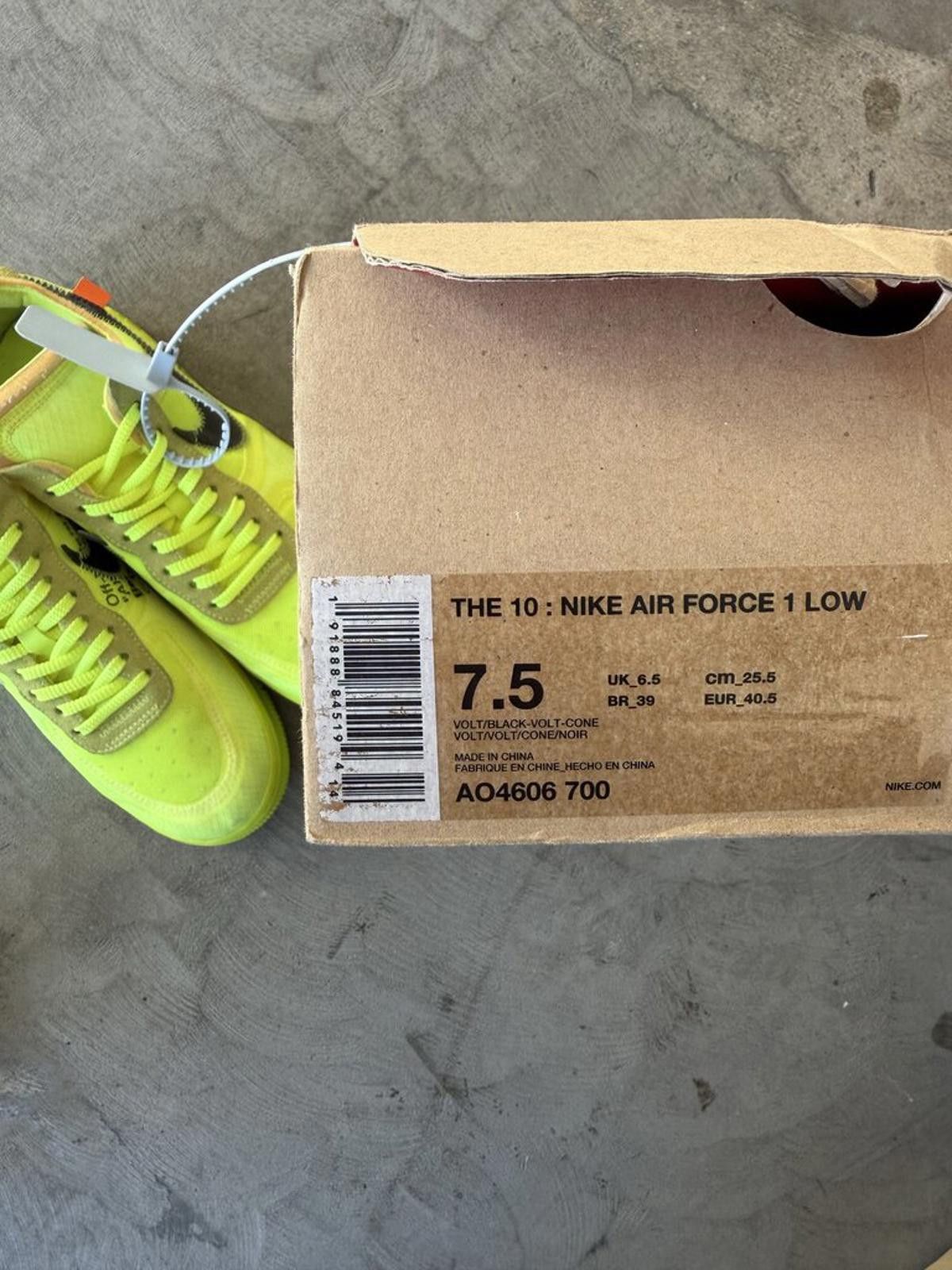 Nike Nike Air Force 1 x Off White Volt Sz. 7.5 Size US 7.5 / EU 40-41 - 6 Thumbnail
