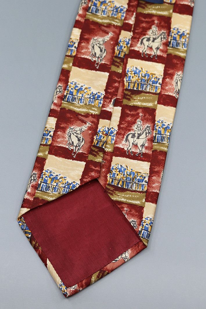 Other Luigi Panza Vintage Italian Silk Tie with Polo Match Scene Size ONE SIZE - 2 Thumbnail