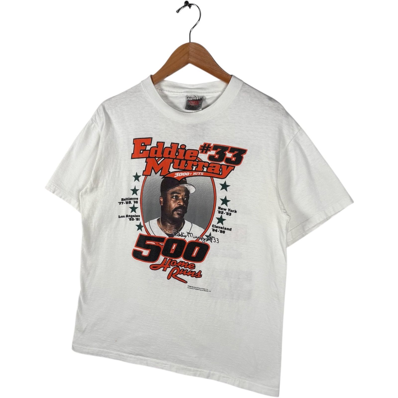Vintage VTG Eddie Murray #33 "500 Home Runs" MLB Player Tee 90s M Size US M / EU 48-50 / 2 - 3 Thumbnail