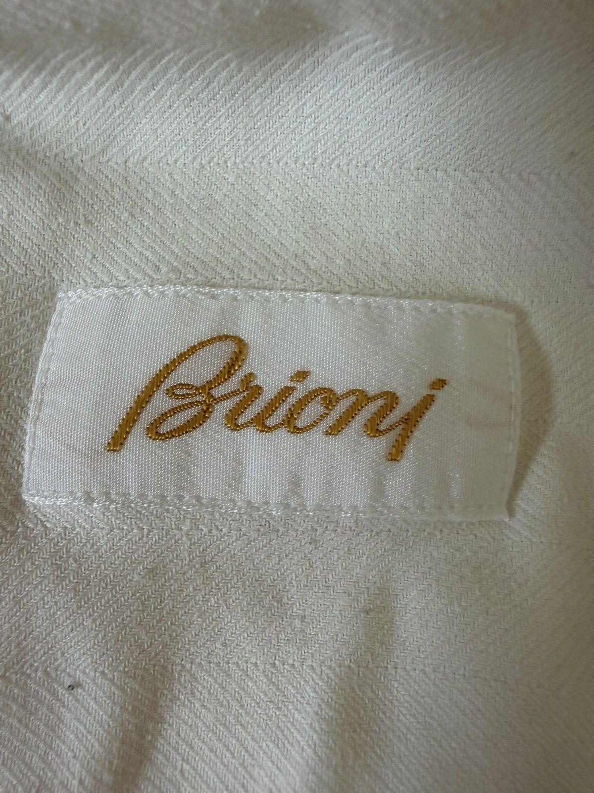 Brioni Brioni Cotton Cashmere Herringbone Dress Shirt XL Italy Size US XL / EU 56 / 4 - 12 Thumbnail